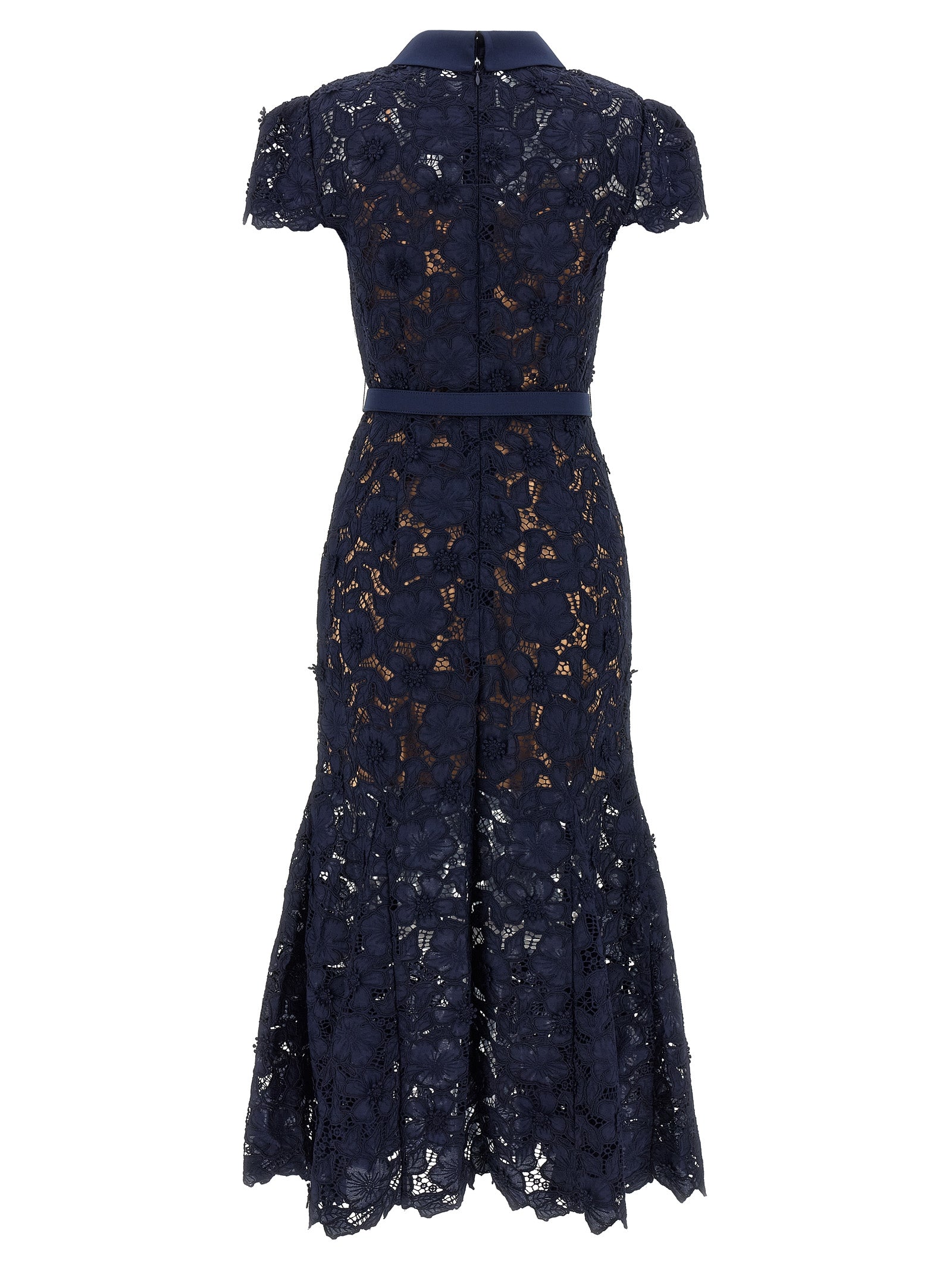 Self Portrait Women 'Navy Guipure Lace Midi' Dress SELF-PORTRAIT