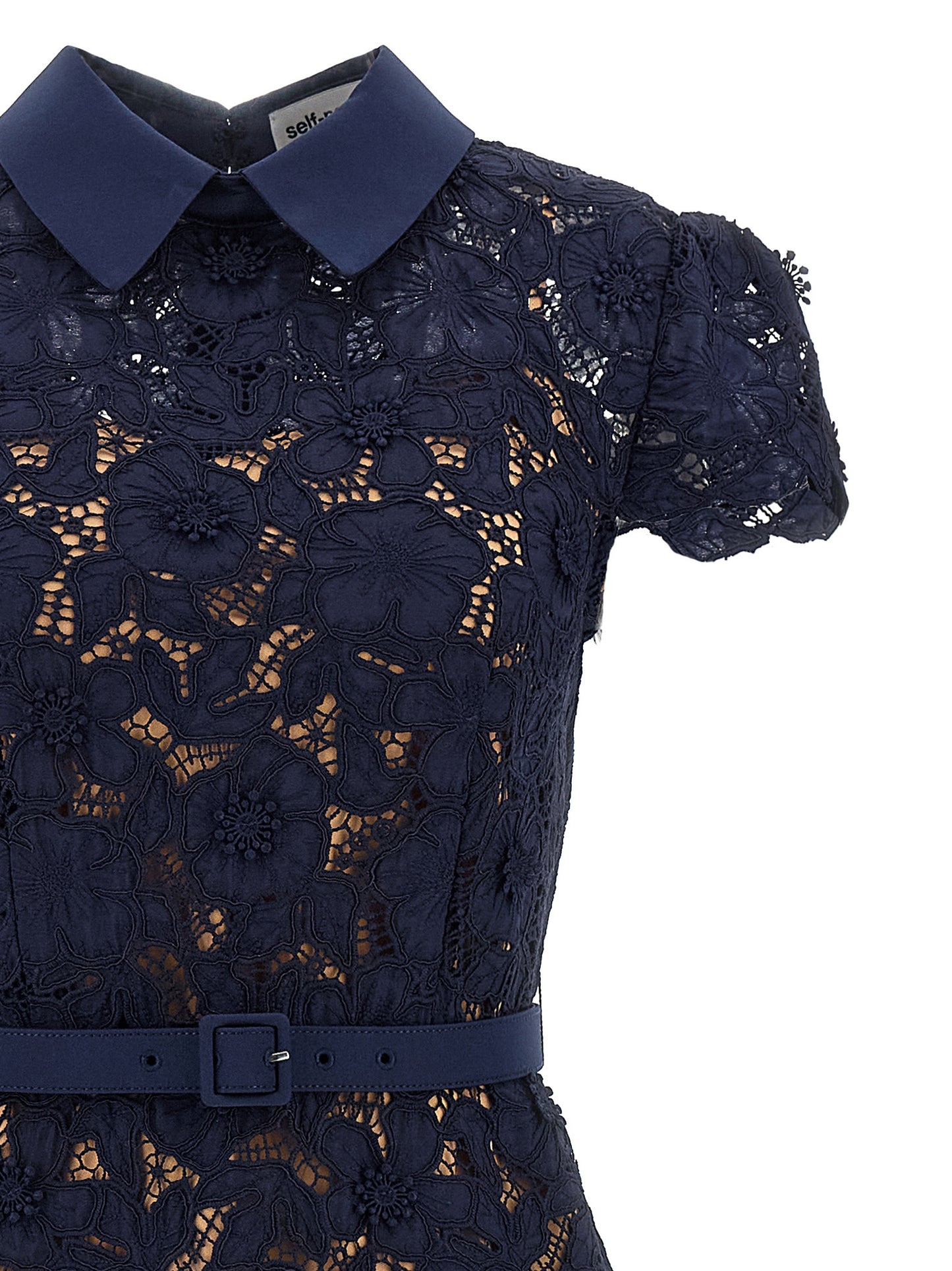 Self Portrait Women 'Navy Guipure Lace Midi' Dress SELF-PORTRAIT