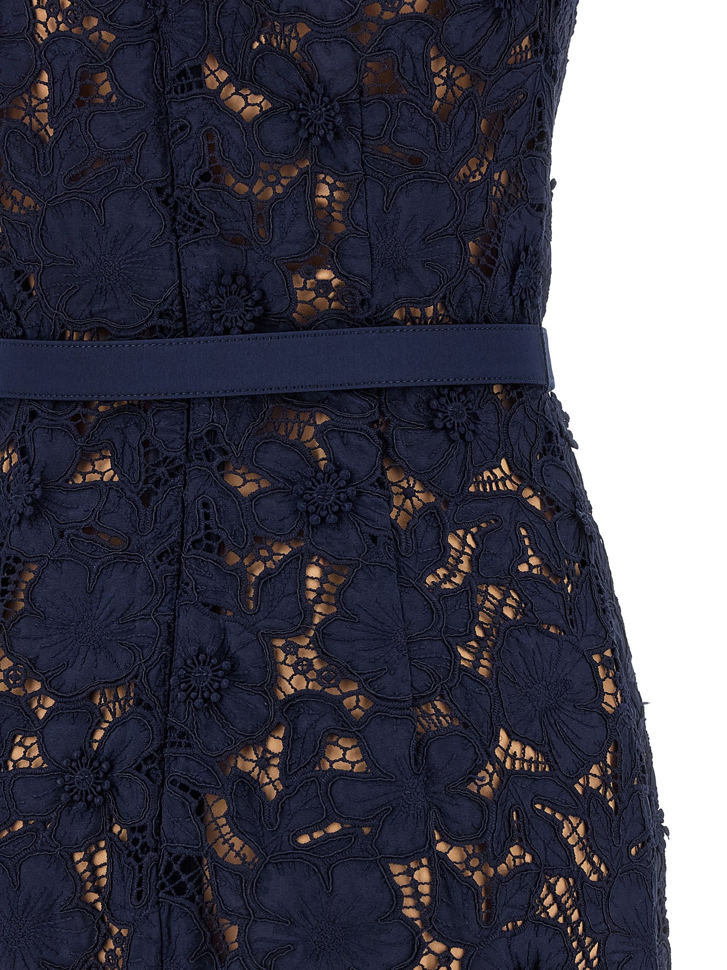 Self Portrait Women 'Navy Guipure Lace Midi' Dress SELF-PORTRAIT
