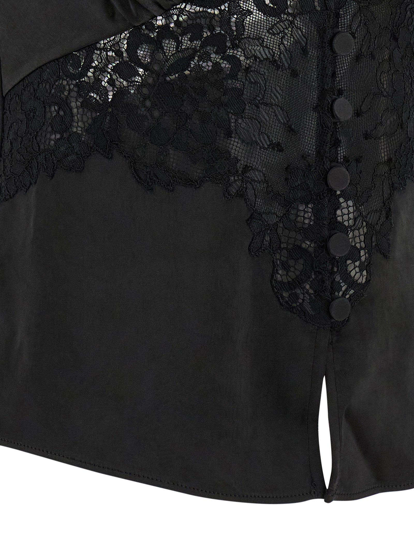Self Portrait Women 'Black Satin Lace' Top SELF-PORTRAIT