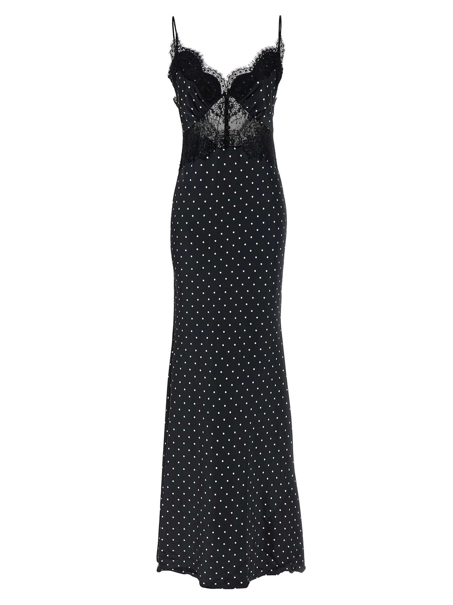 Self Portrait Women 'Polka Dot Satin Lace Maxi' Dress SELF-PORTRAIT