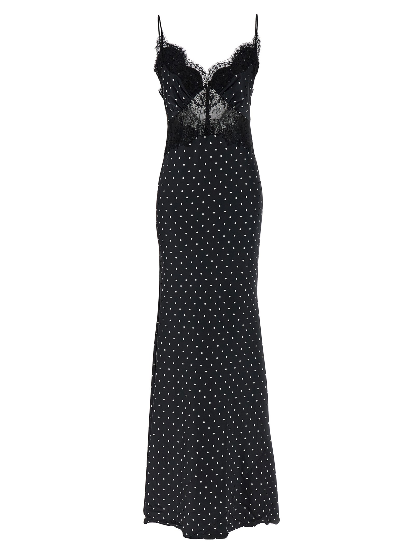 Self Portrait Women 'Polka Dot Satin Lace Maxi' Dress SELF-PORTRAIT