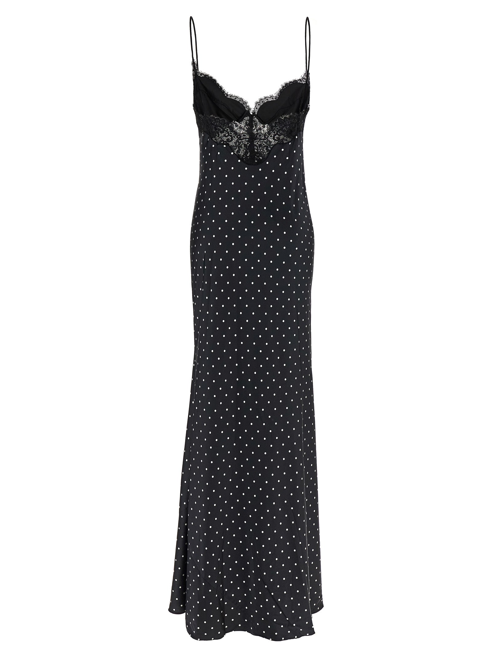 Self Portrait Women 'Polka Dot Satin Lace Maxi' Dress SELF-PORTRAIT