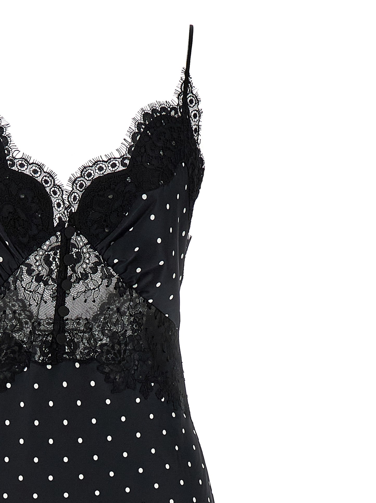 Self Portrait Women 'Polka Dot Satin Lace Maxi' Dress SELF-PORTRAIT
