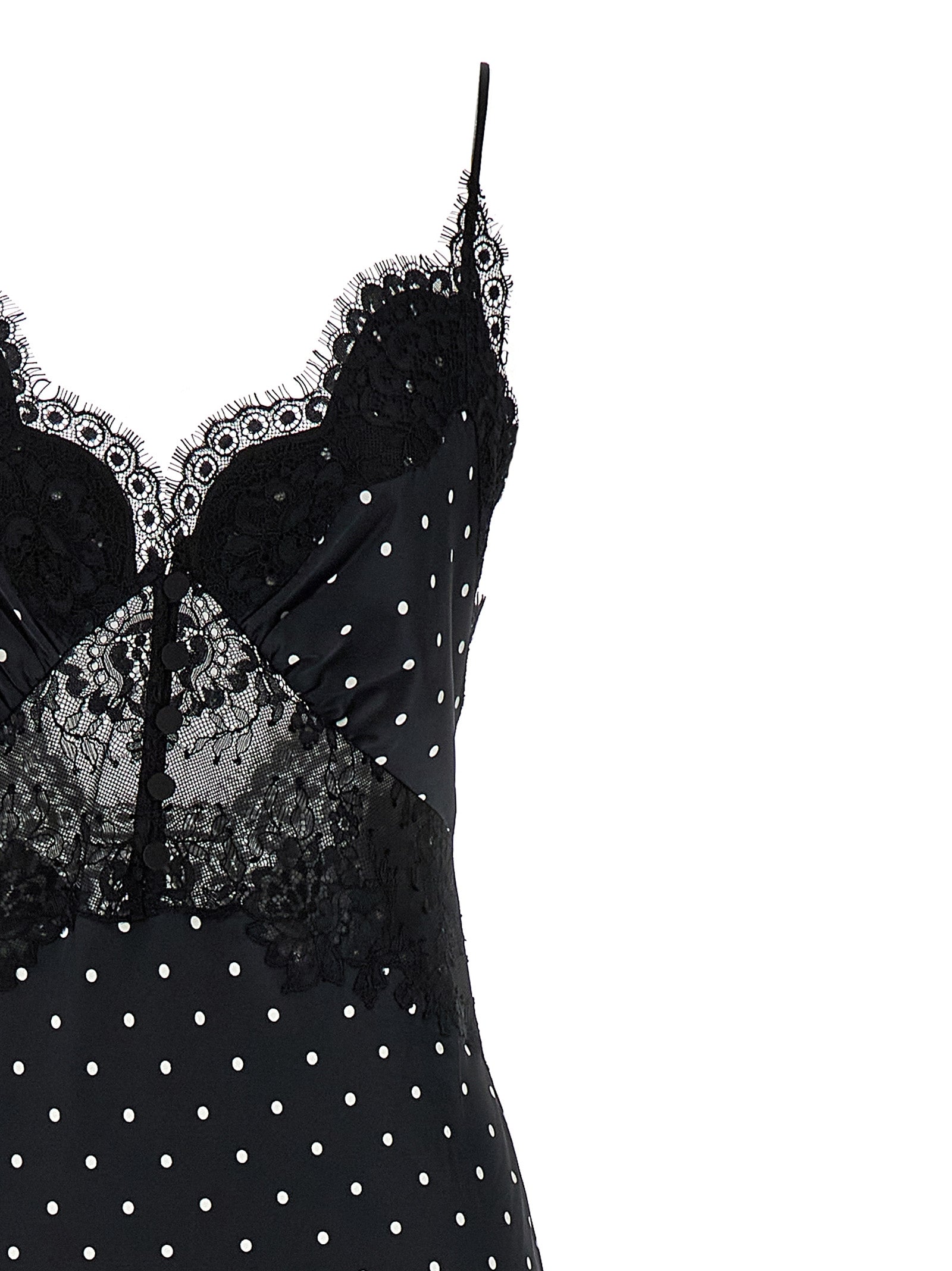Self Portrait Women 'Polka Dot Satin Lace Maxi' Dress SELF-PORTRAIT