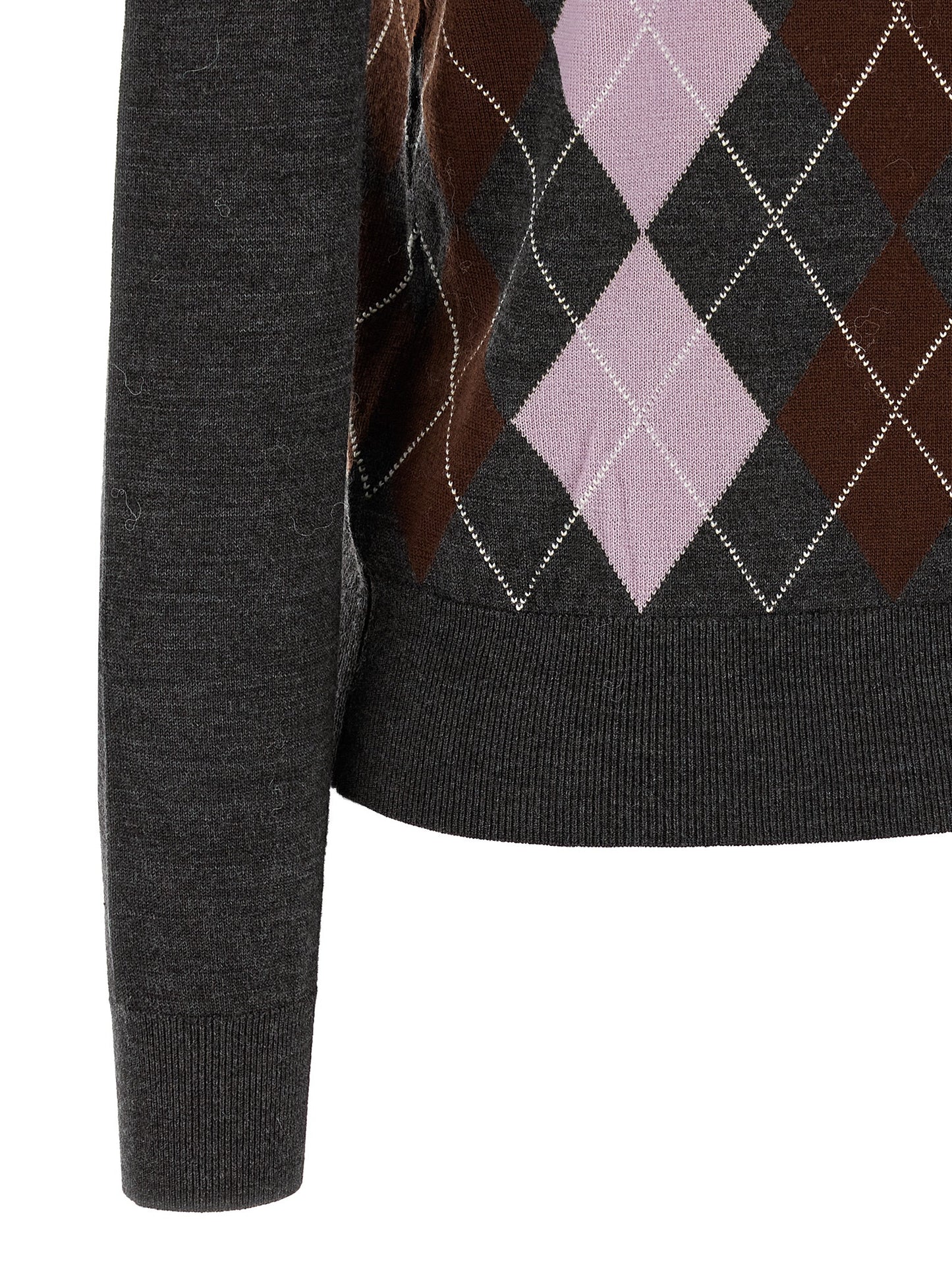 Self Portrait Women 'Grey Argyle Lightweight' Sweater SELF-PORTRAIT