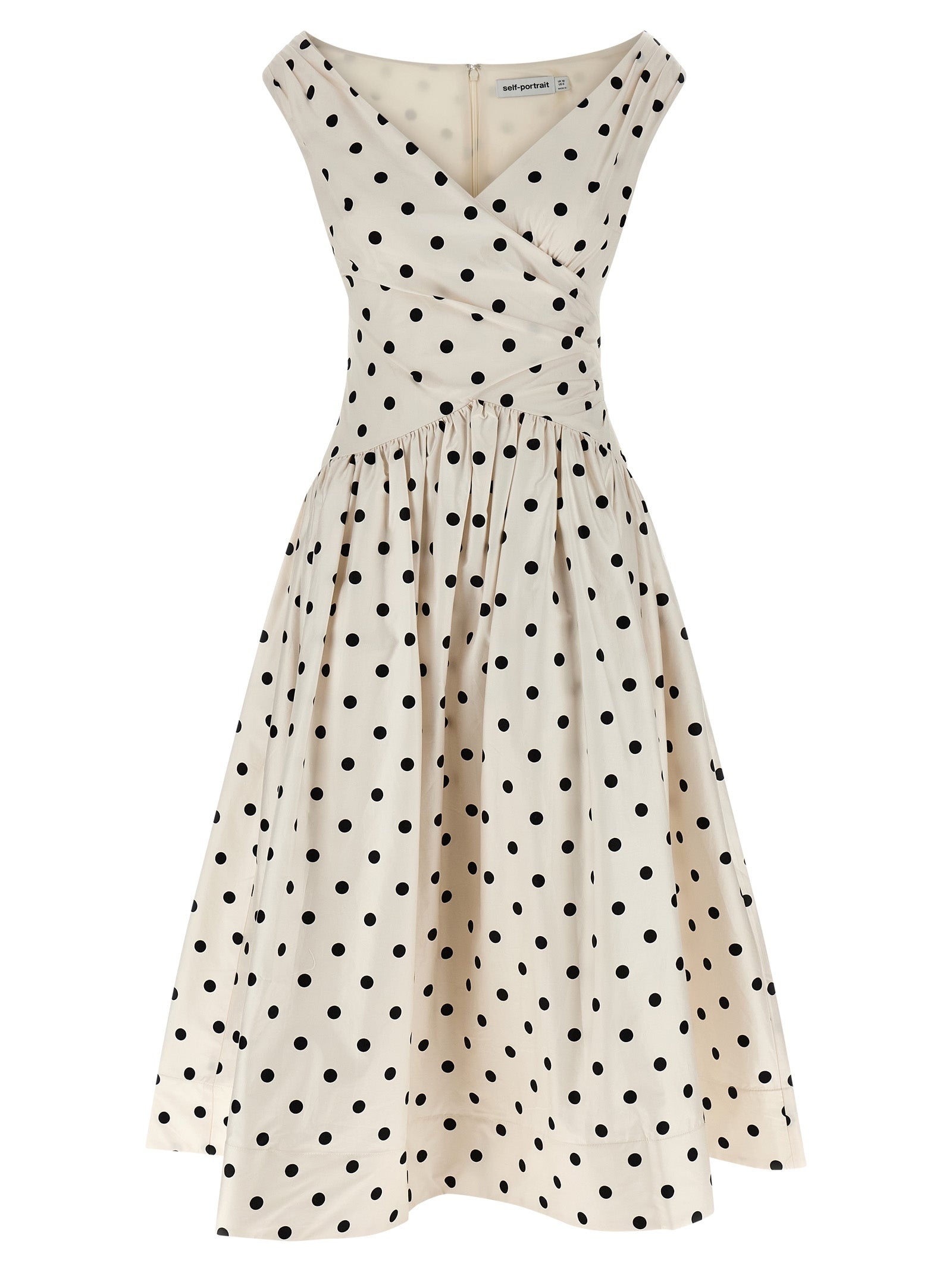 Self Portrait Women 'Cream Polka Dot Cotton Midi' Dress SELF-PORTRAIT