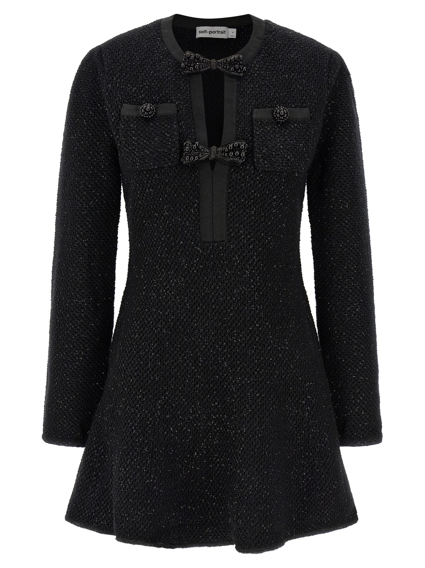 Self Portrait Women 'Black Sequin Knit Mini' Dress SELF-PORTRAIT