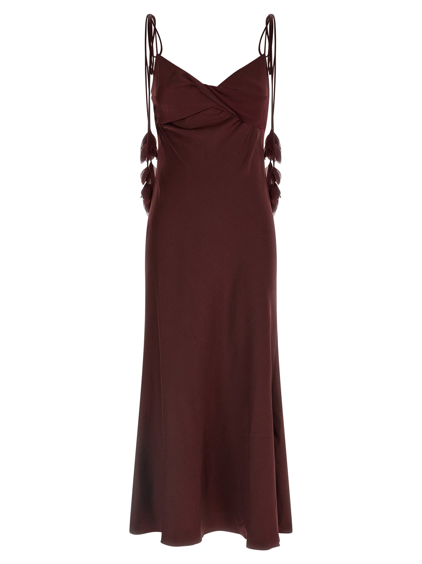 Self Portrait Women 'Burgundy Satin Flower Midi' Dress SELF-PORTRAIT