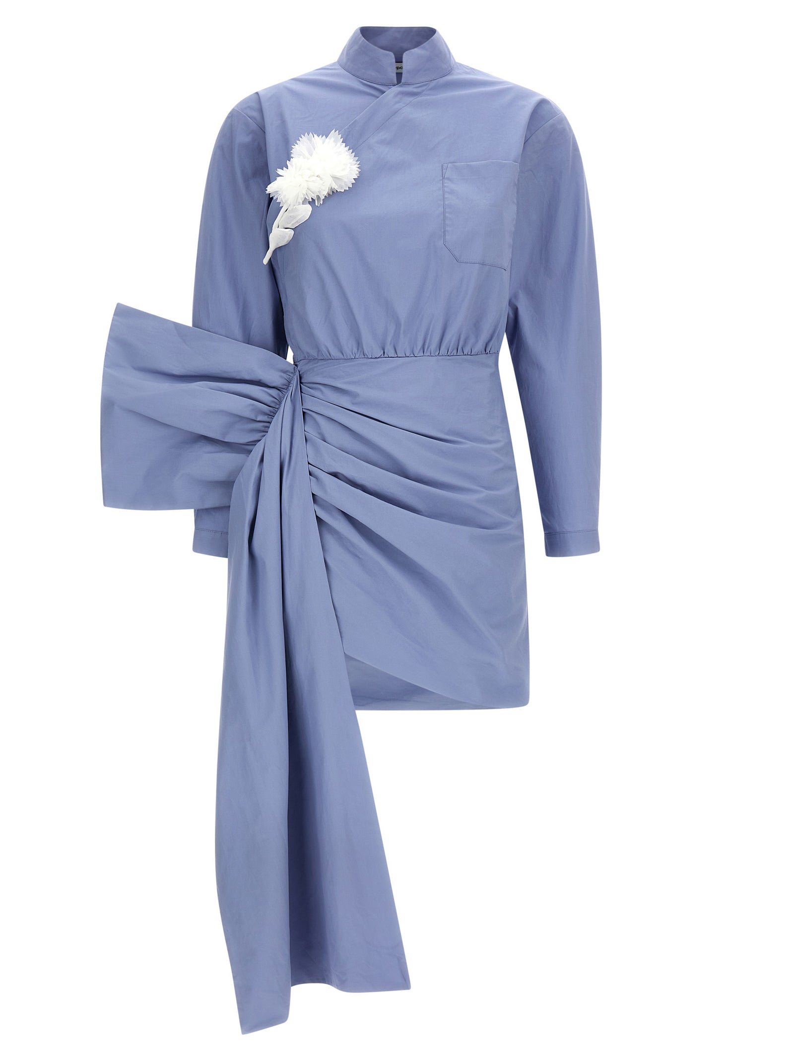 Self Portrait Women 'Blue Cotton Tie Side Mini' Dress SELF-PORTRAIT
