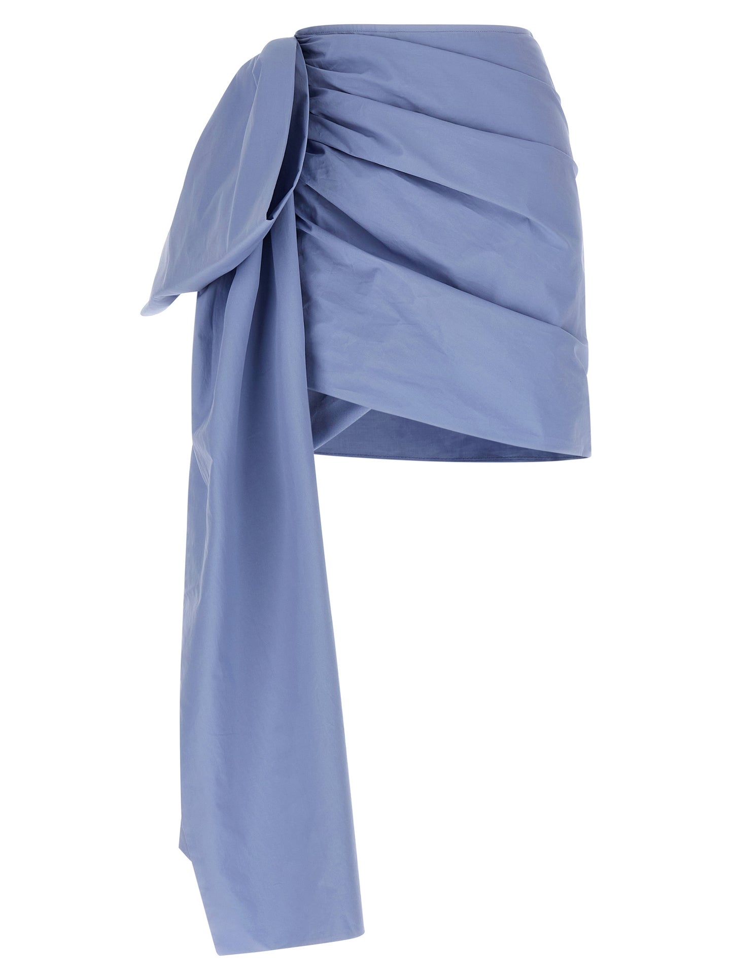 Self Portrait Women 'Blue Cotton Tie Side Mini' Skirt SELF-PORTRAIT