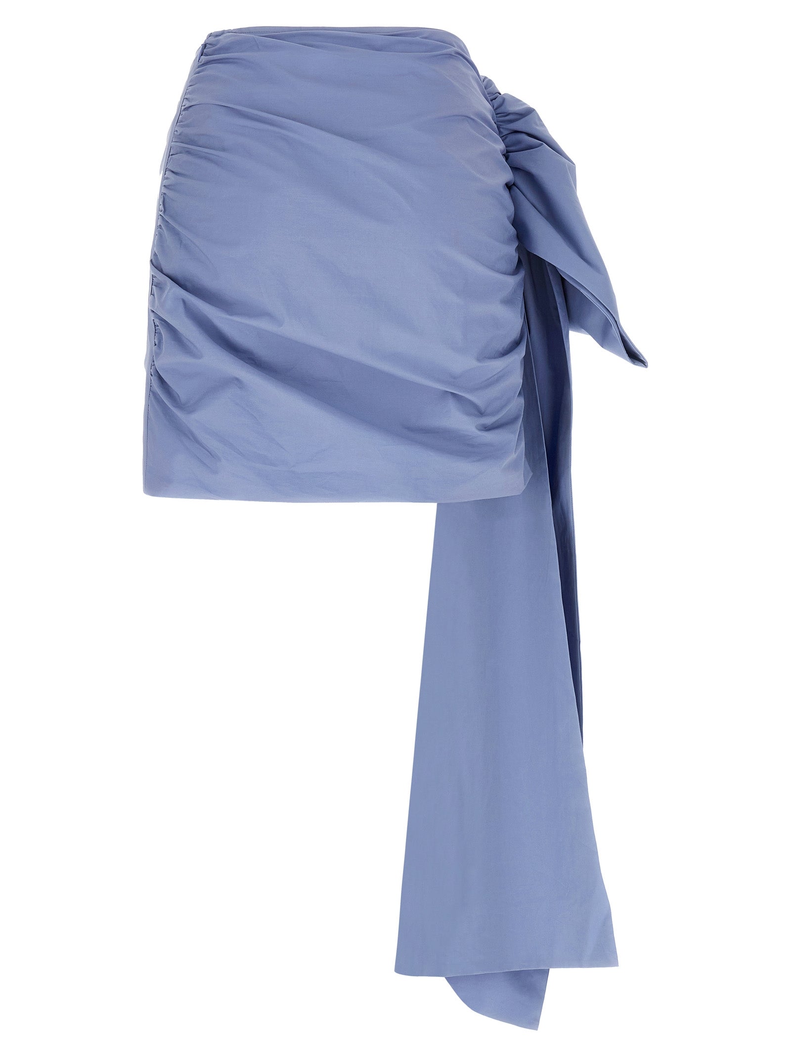 Self Portrait Women 'Blue Cotton Tie Side Mini' Skirt SELF-PORTRAIT