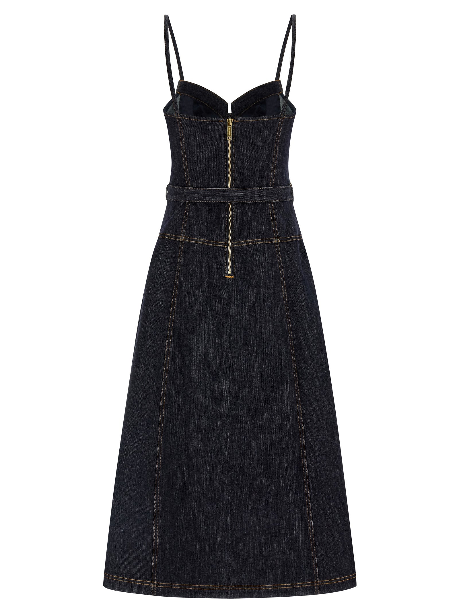 Self Portrait Women 'Indigo Denim Flared Midi' Dress SELF-PORTRAIT