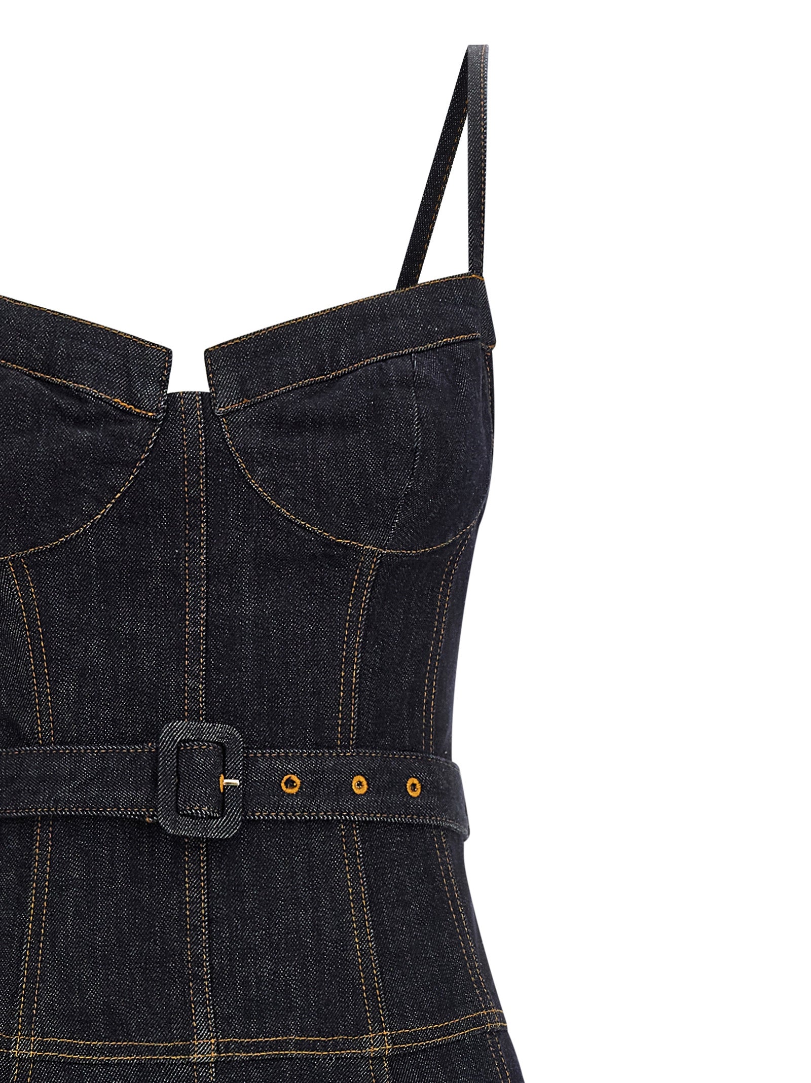 Self Portrait Women 'Indigo Denim Flared Midi' Dress SELF-PORTRAIT