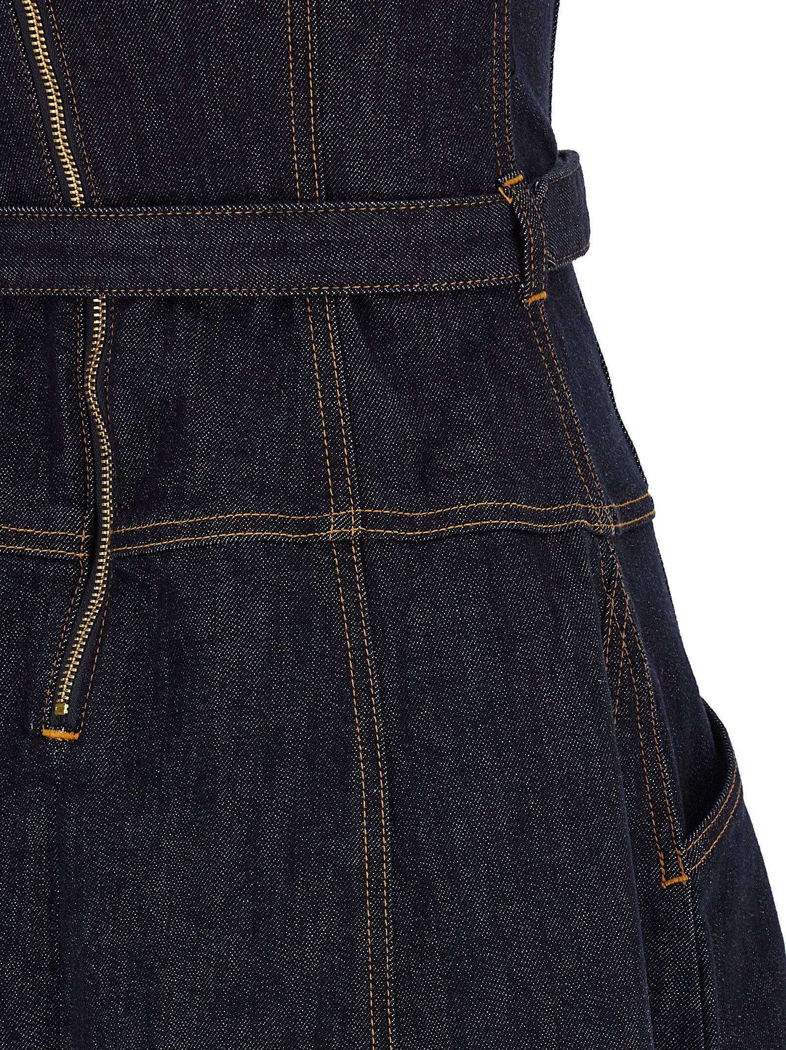 Self Portrait Women 'Indigo Denim Flared Midi' Dress SELF-PORTRAIT
