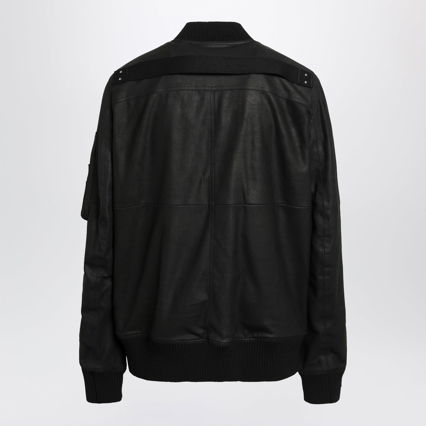 Rick Owens Black Leather Zip Jacket Men RICK OWENS