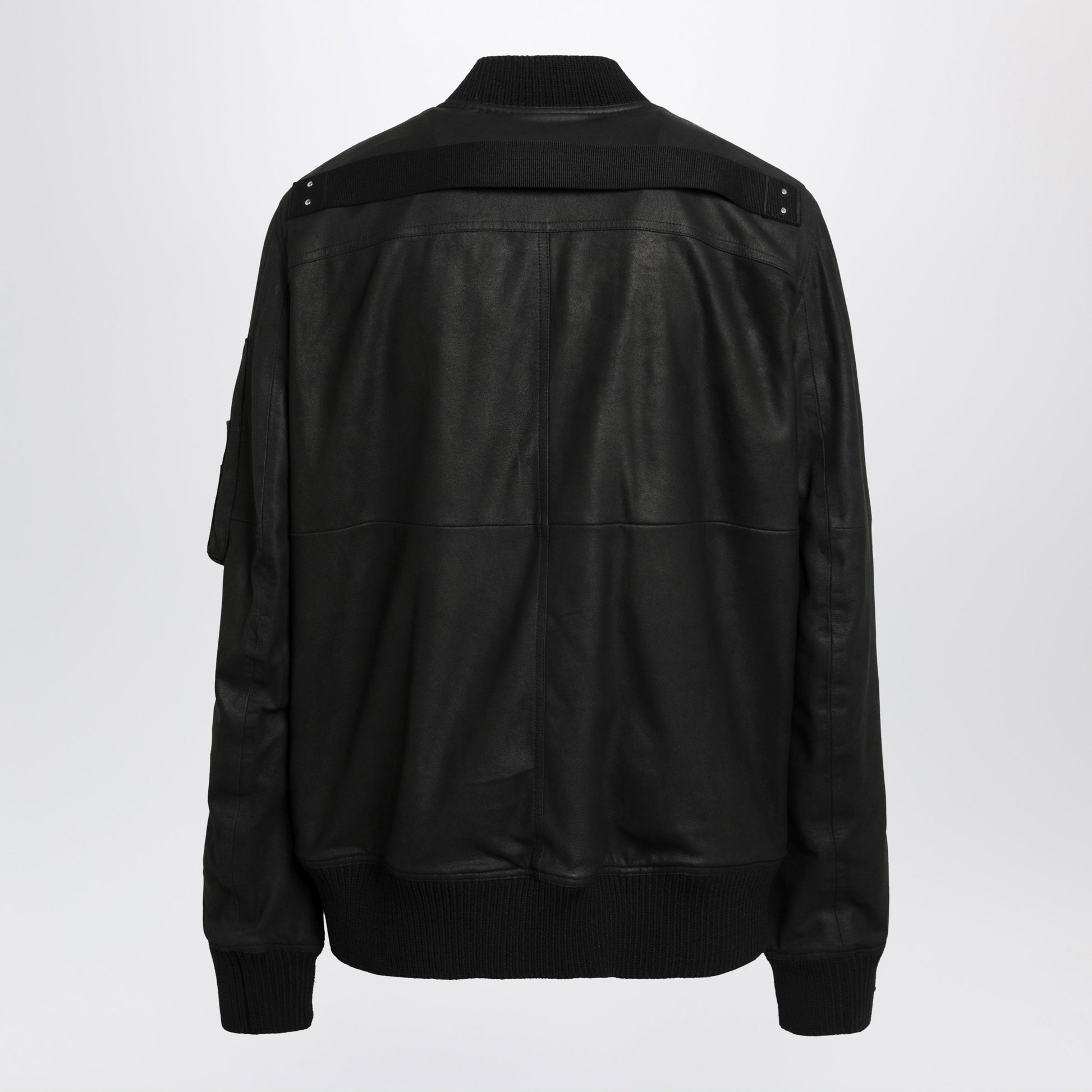 Rick Owens Black Leather Zip Jacket Men RICK OWENS