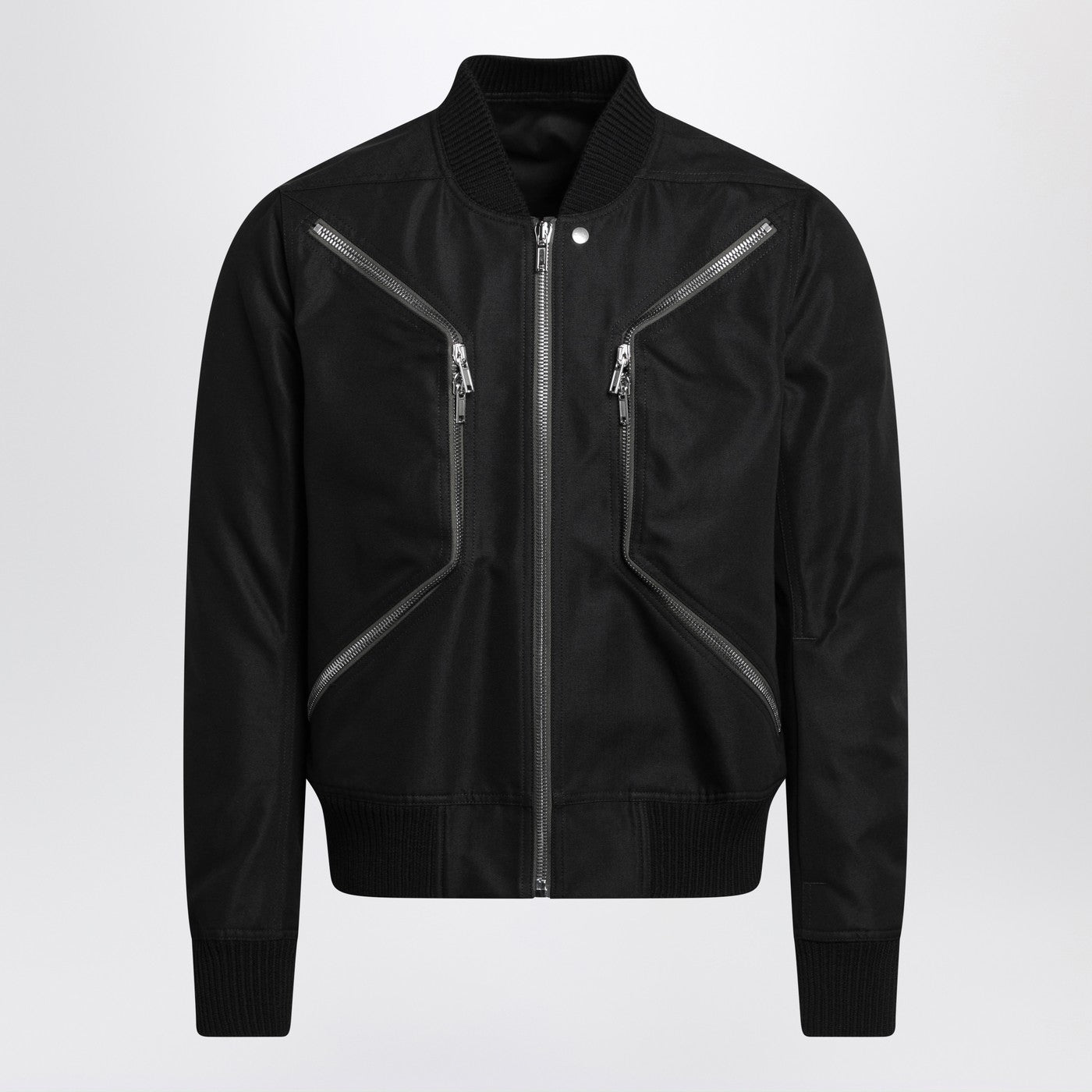 Rick Owens Black Zip-Up Cotton-Blend Jacket Men RICK OWENS