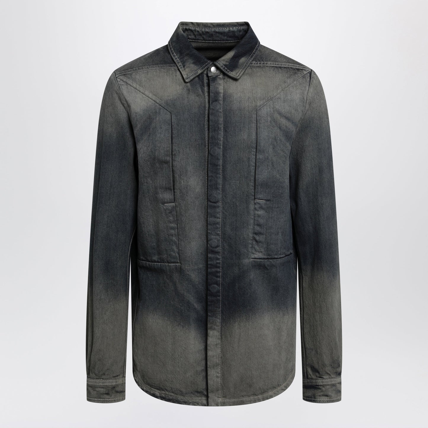 Rick Owens Fogpocket Shirt In Grey Degrade Denim Men RICK OWENS