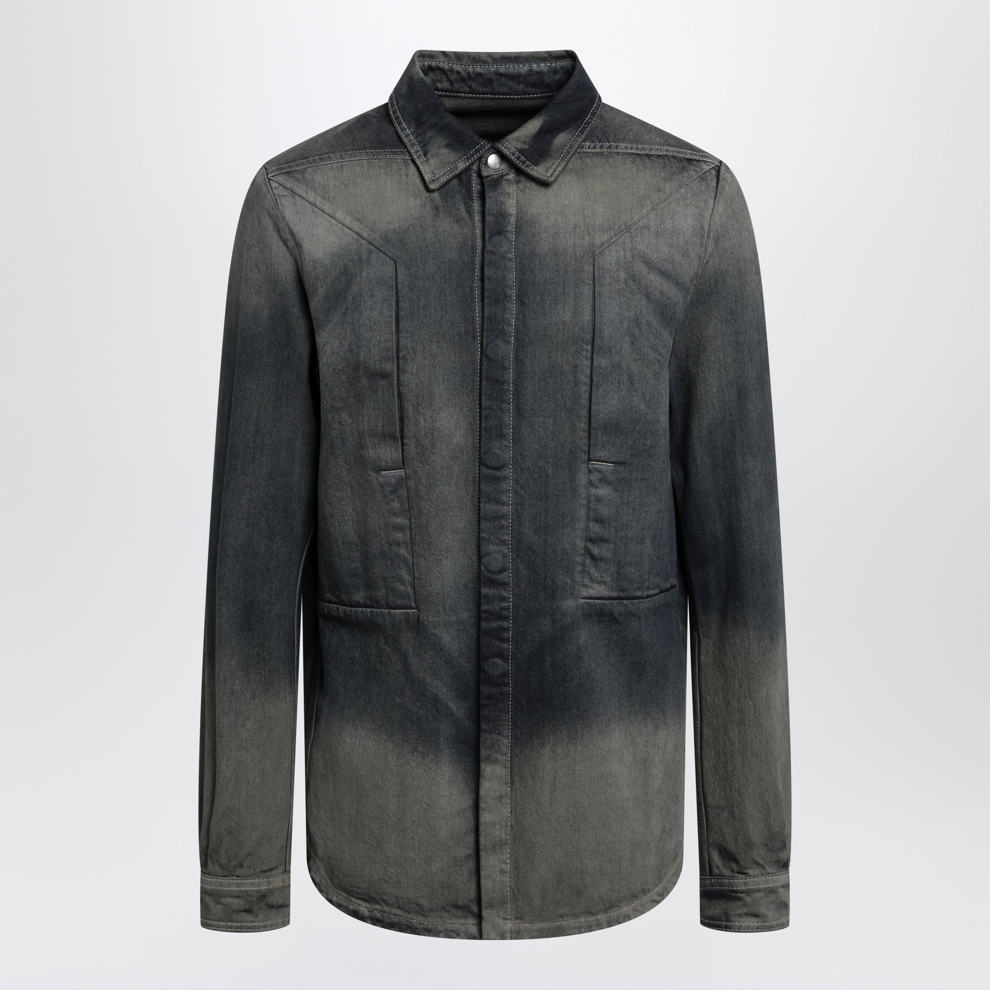 Rick Owens Fogpocket Shirt In Grey Degrade Denim Men RICK OWENS