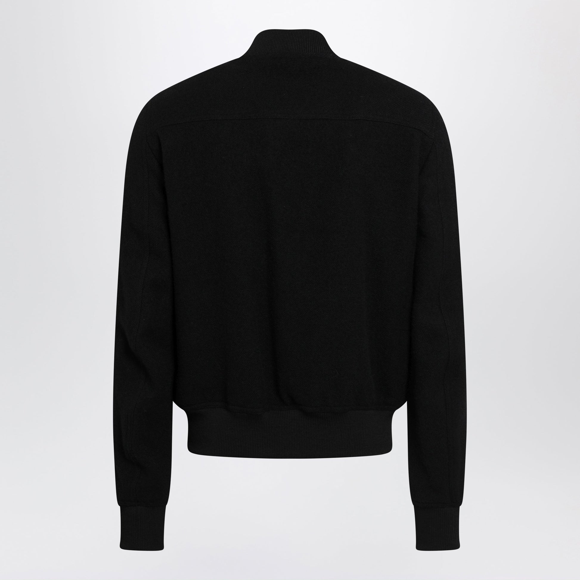 Rick Owens Black Virgin Wool Bomber Jacket With Zip Men RICK OWENS