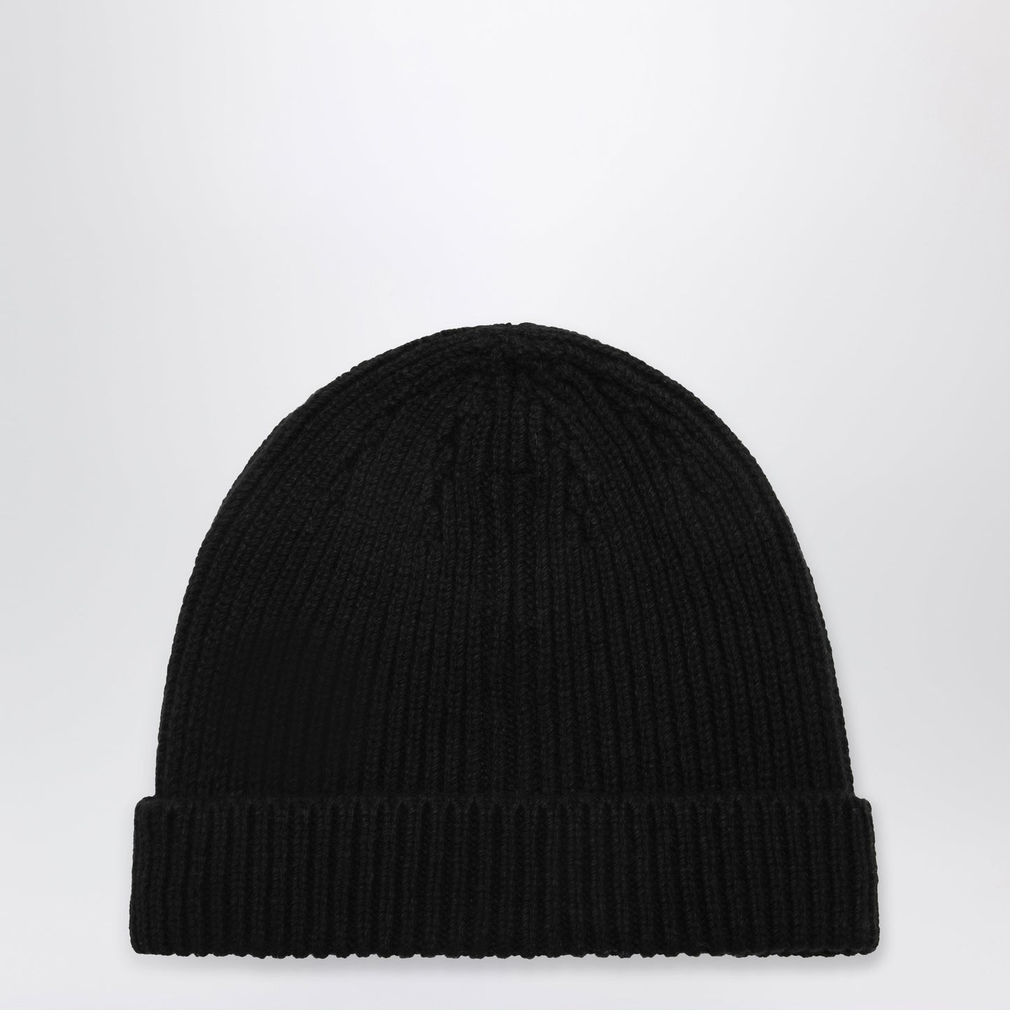 Rick Owens Black Ribbed Cashmere Blend Beanie Men RICK OWENS