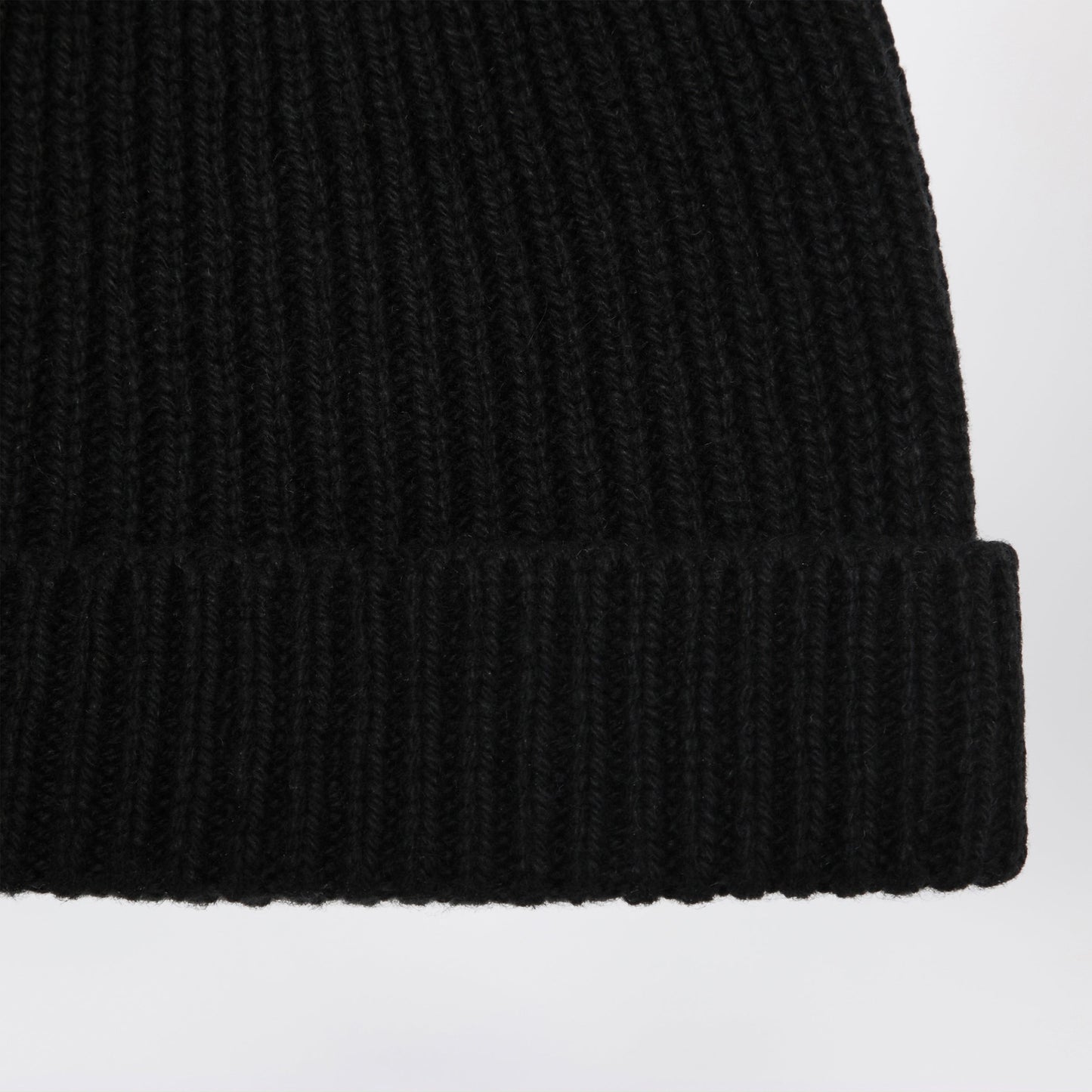Rick Owens Black Ribbed Cashmere Blend Beanie Men RICK OWENS