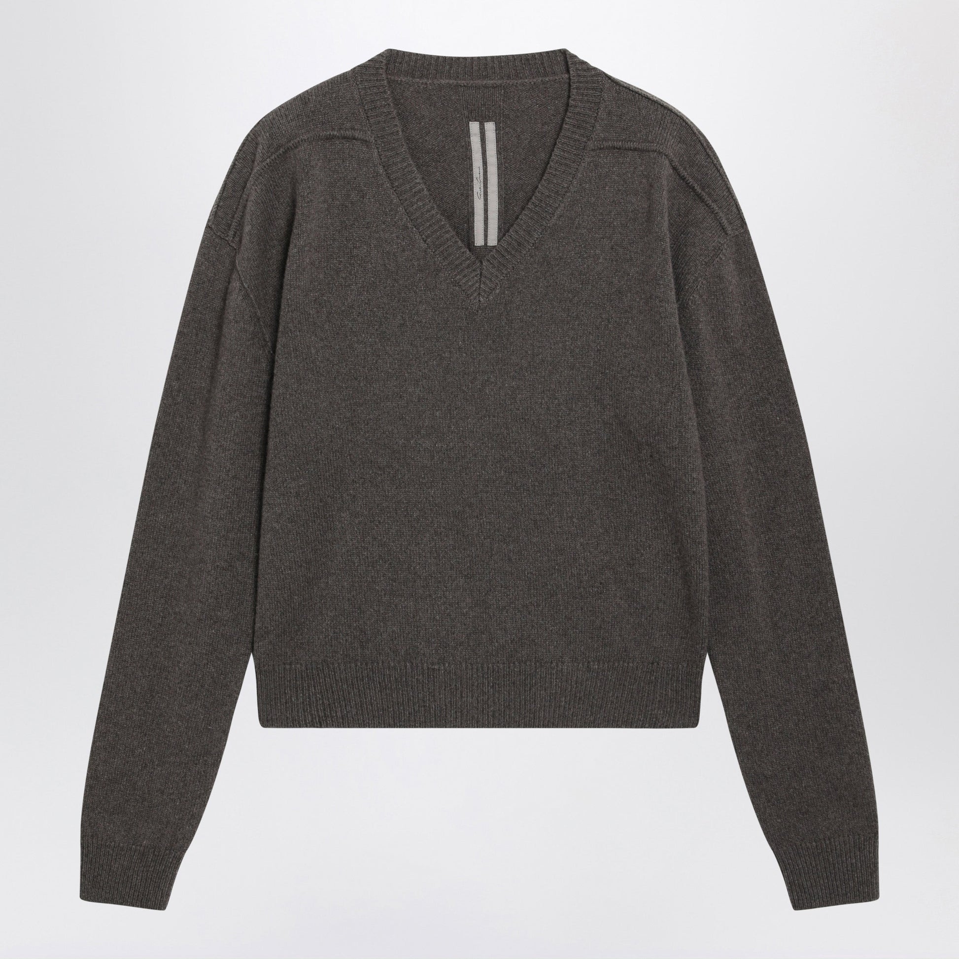 Rick Owens Taupe V-Neck Sweater In Cashmere And Wool Men RICK OWENS
