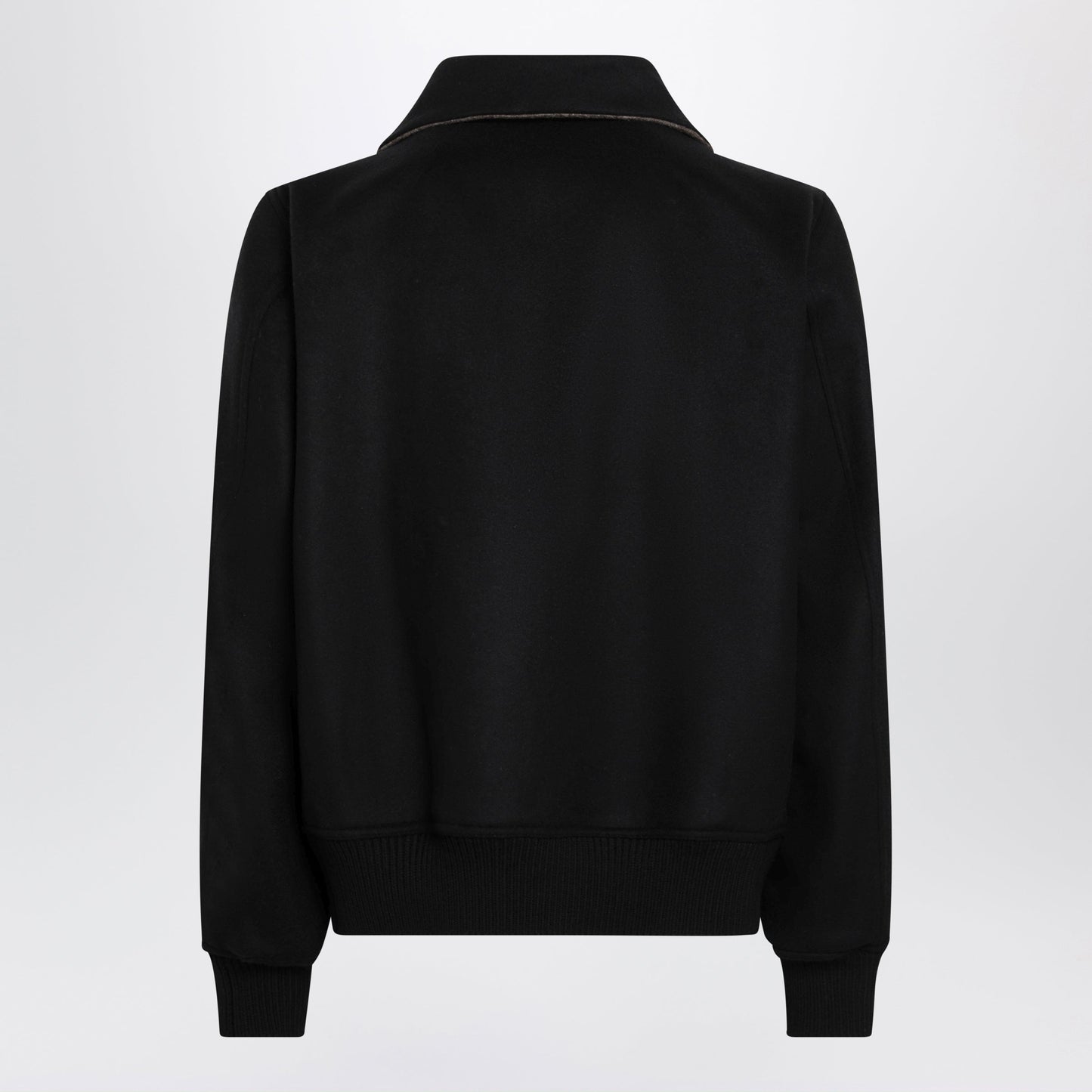 Rick Owens Dracuflight High-Neck Bomber Coat In Virgin Wool, Black Men RICK OWENS