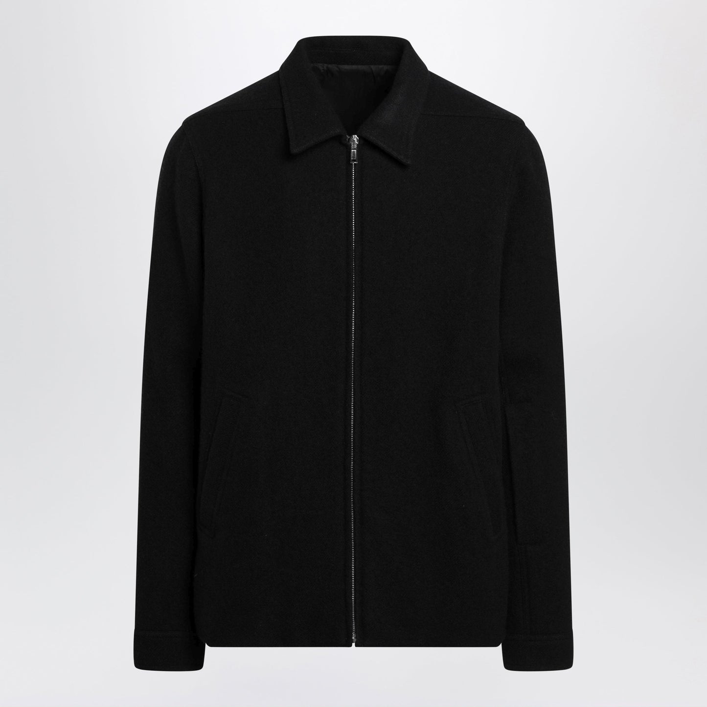 Rick Owens Black Wool Zip-Up Jacket Men RICK OWENS