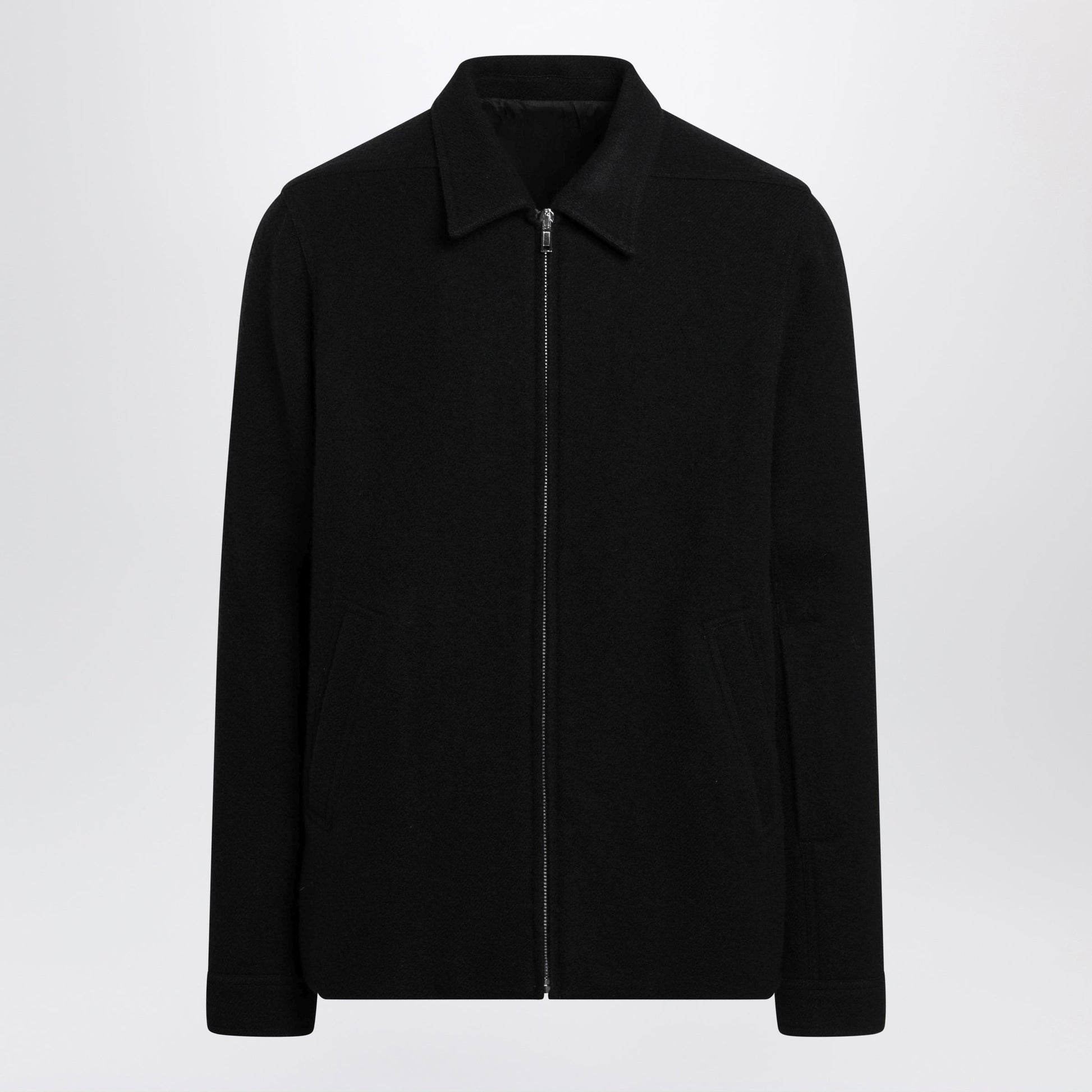 Rick Owens Black Wool Zip-Up Jacket Men RICK OWENS