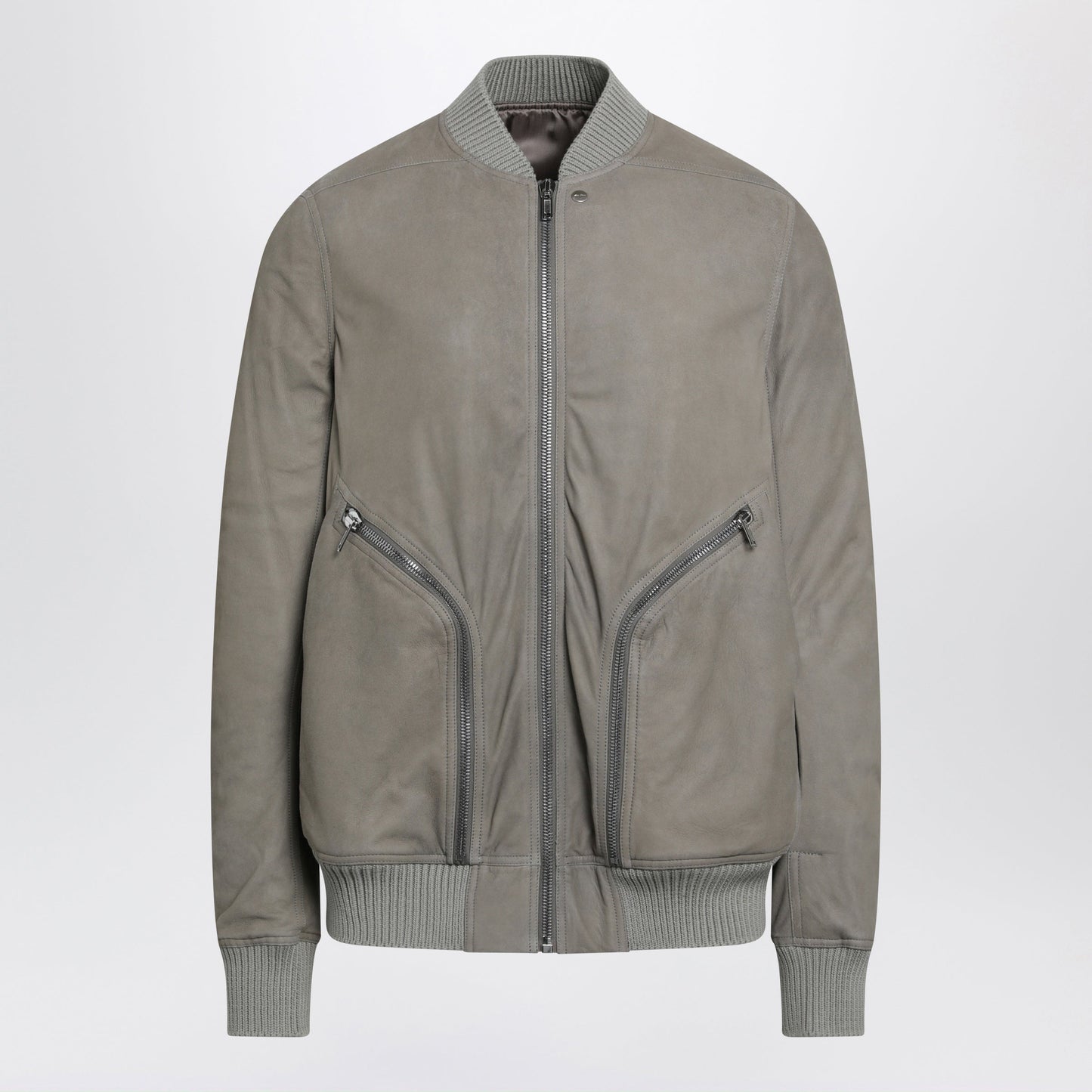 Rick Owens Pearl Grey Heizer Flight Jacket In Leather Men RICK OWENS