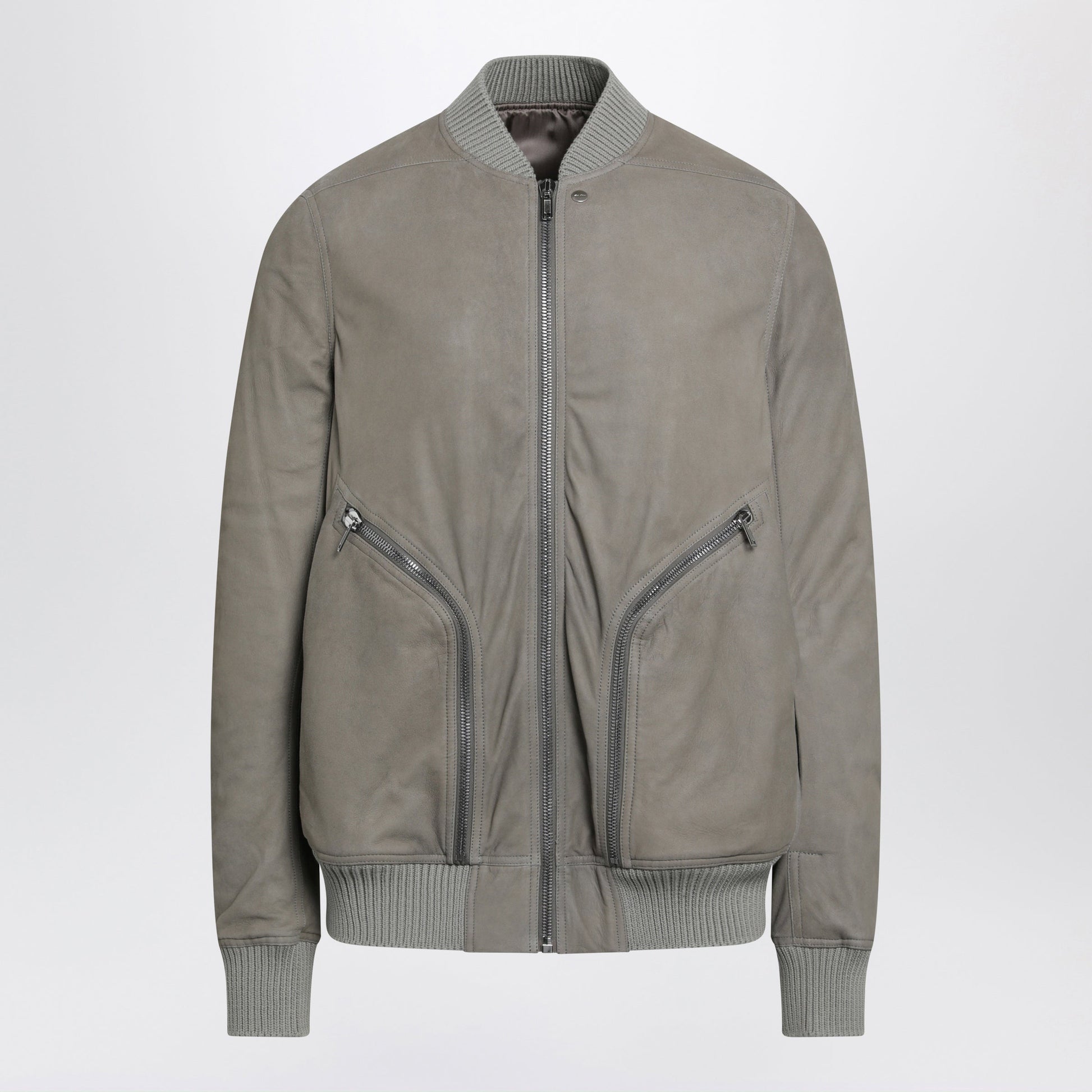 Rick Owens Pearl Grey Heizer Flight Jacket In Leather Men RICK OWENS