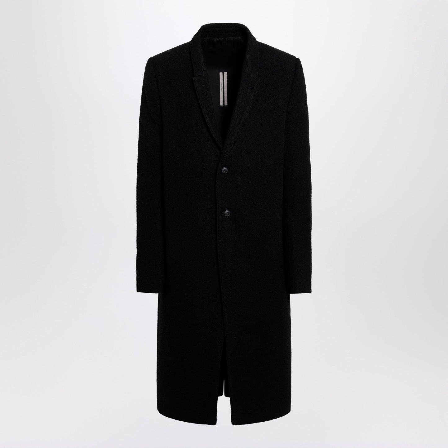 Rick Owens Black Single-Breasted Wool Coat Men RICK OWENS
