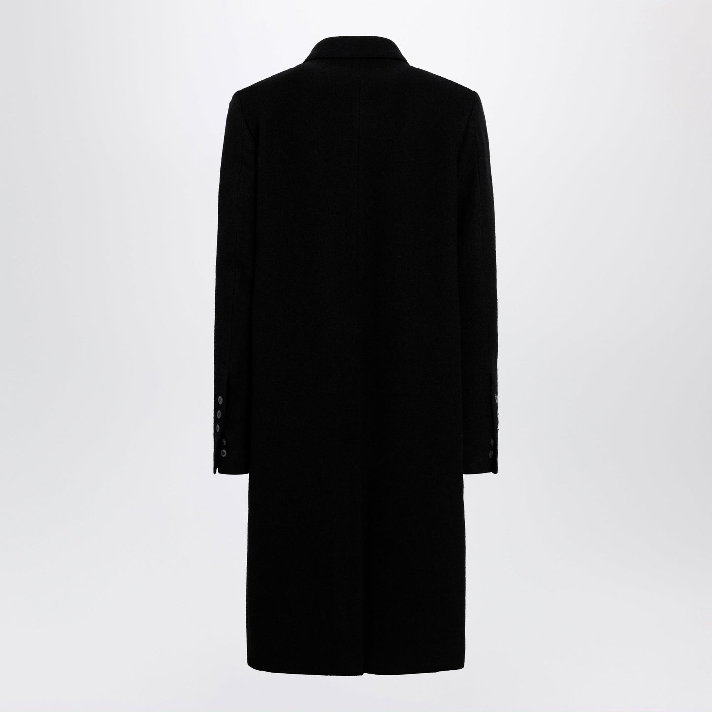 Rick Owens Black Single-Breasted Wool Coat Men RICK OWENS