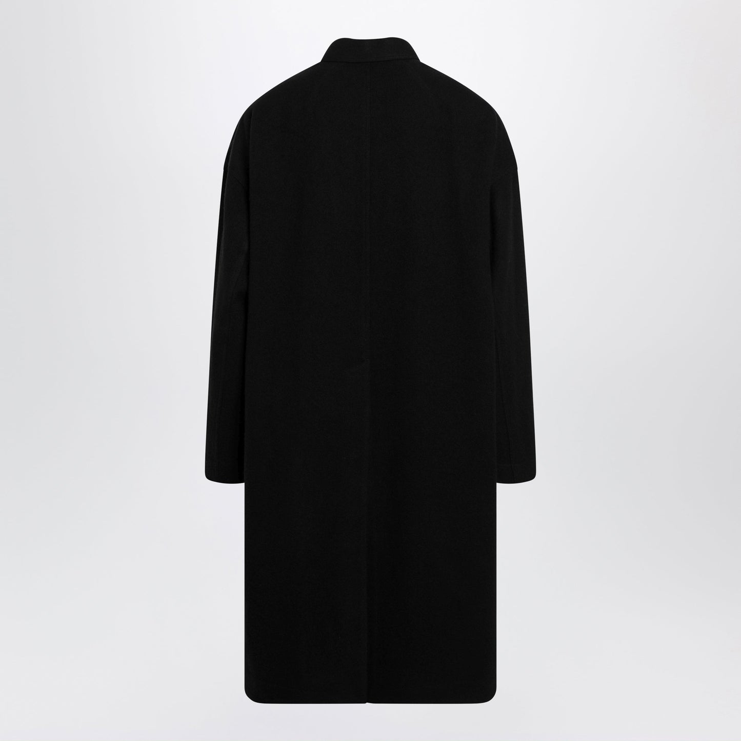 Rick Owens Long Single-Breasted Virgin Wool Coat In Black Men RICK OWENS