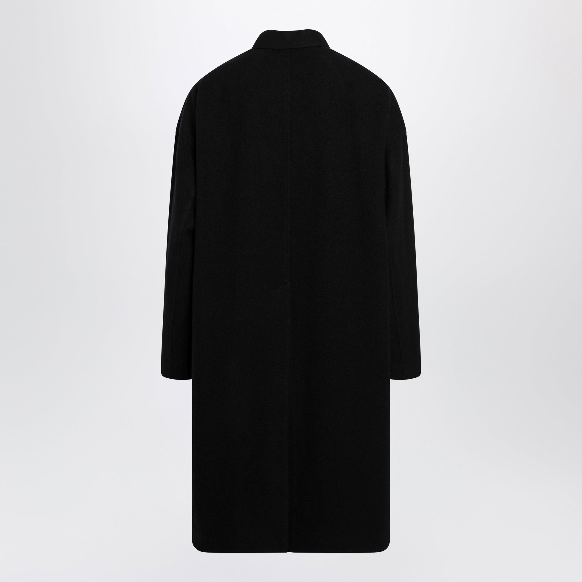 Rick Owens Long Single-Breasted Virgin Wool Coat In Black Men RICK OWENS