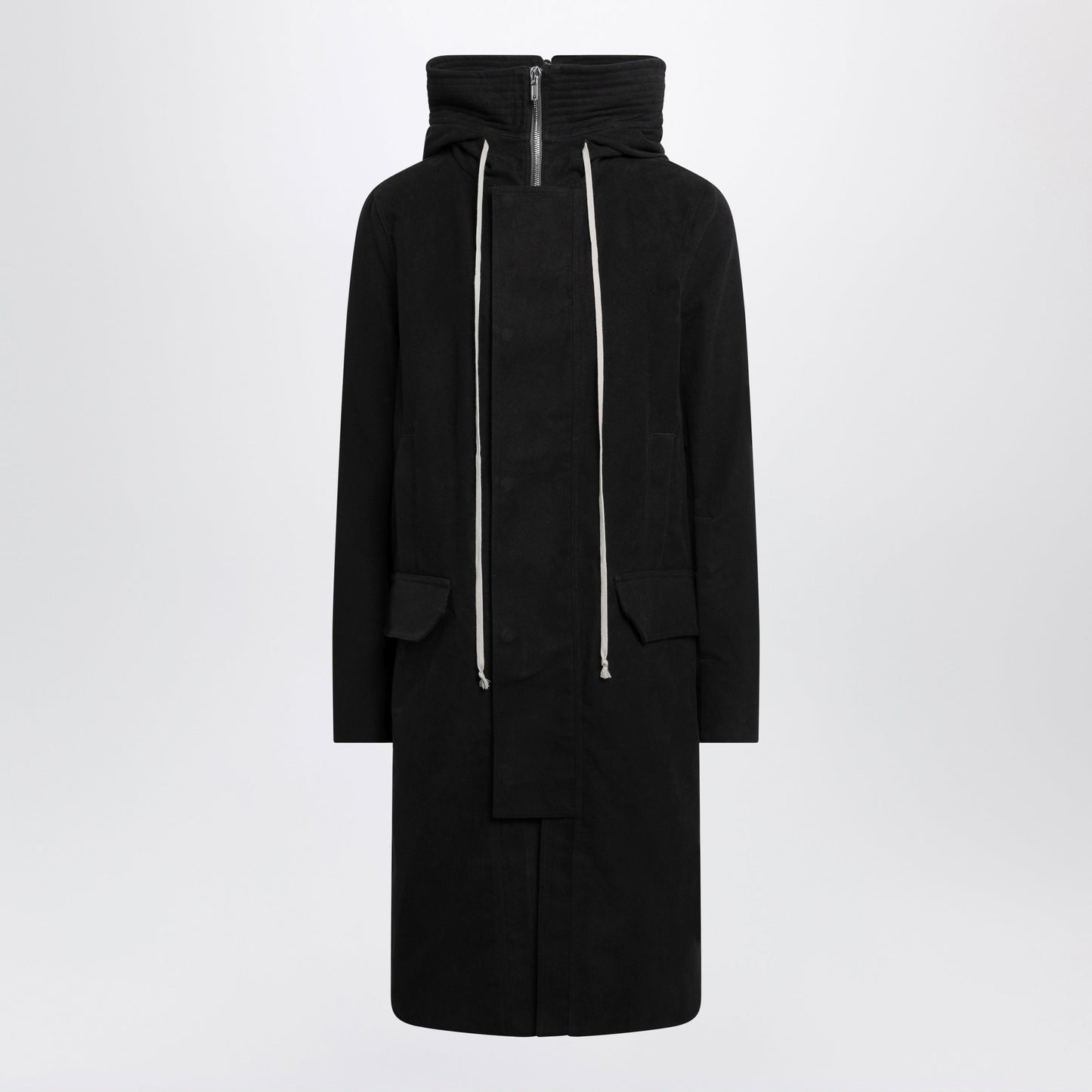 Rick Owens Long Black Megaparka In Cotton Men RICK OWENS