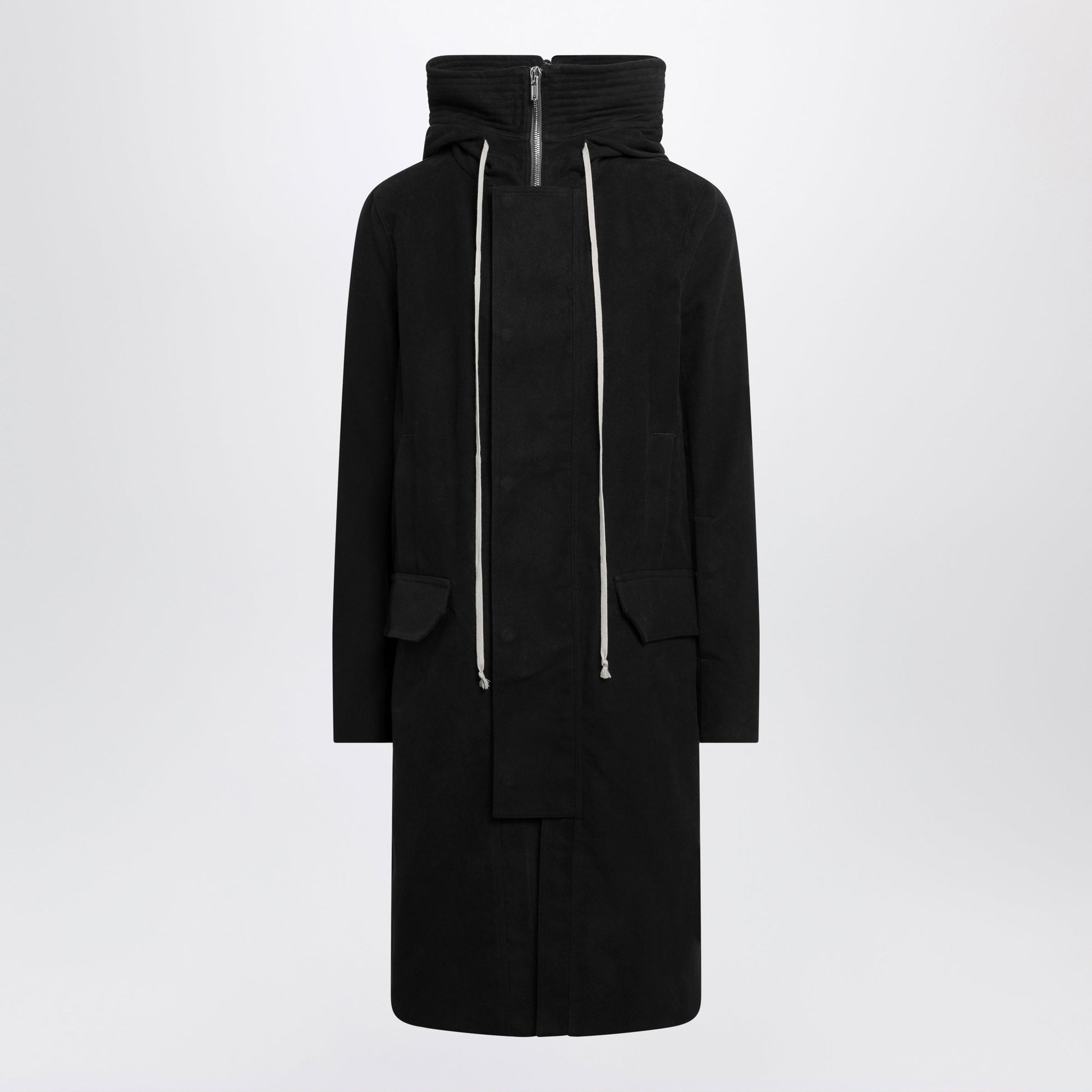 Rick Owens Long Black Megaparka In Cotton Men RICK OWENS
