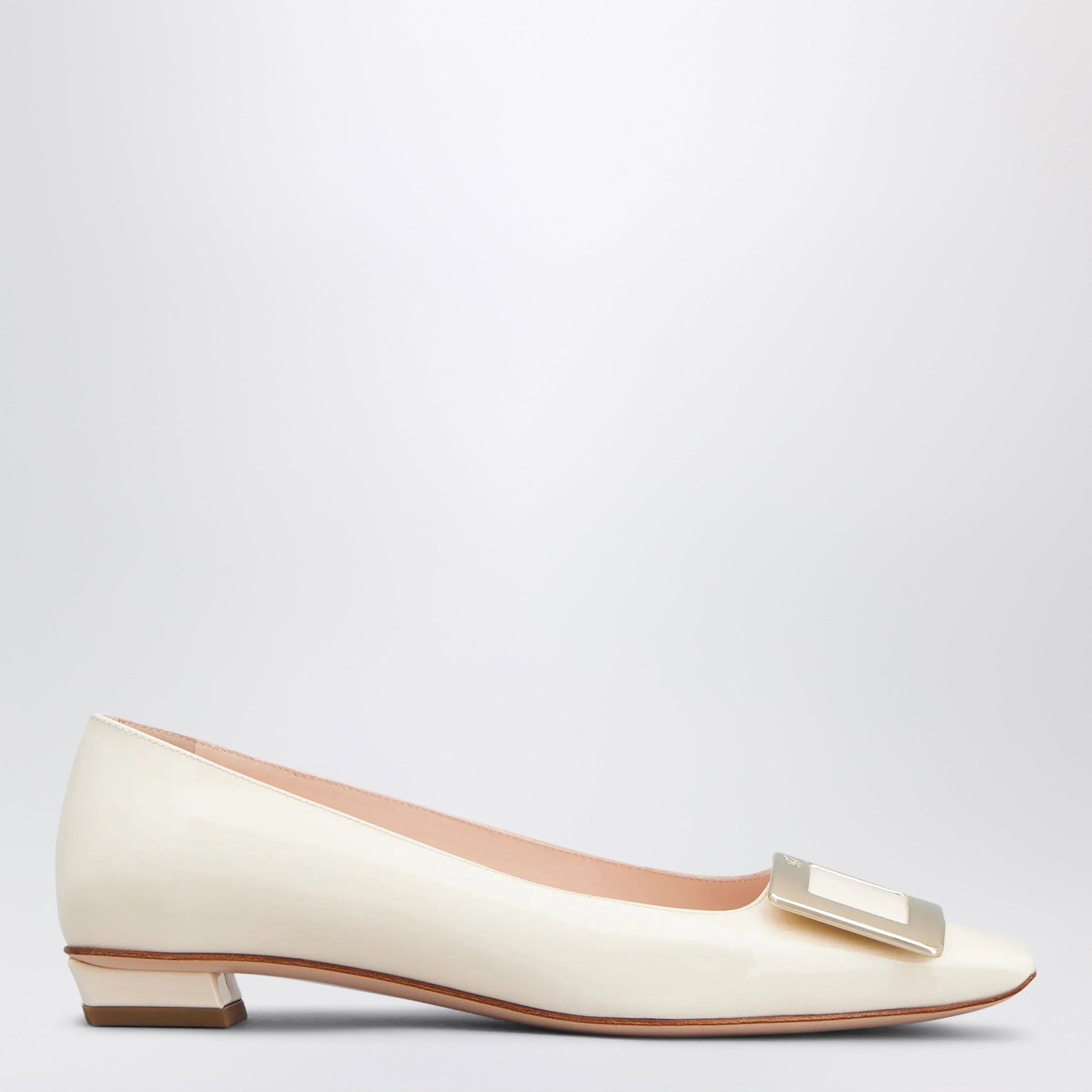 Roger Vivier Belle Vivier White Patent Leather Ballet Flats Women ROGER VIVIER