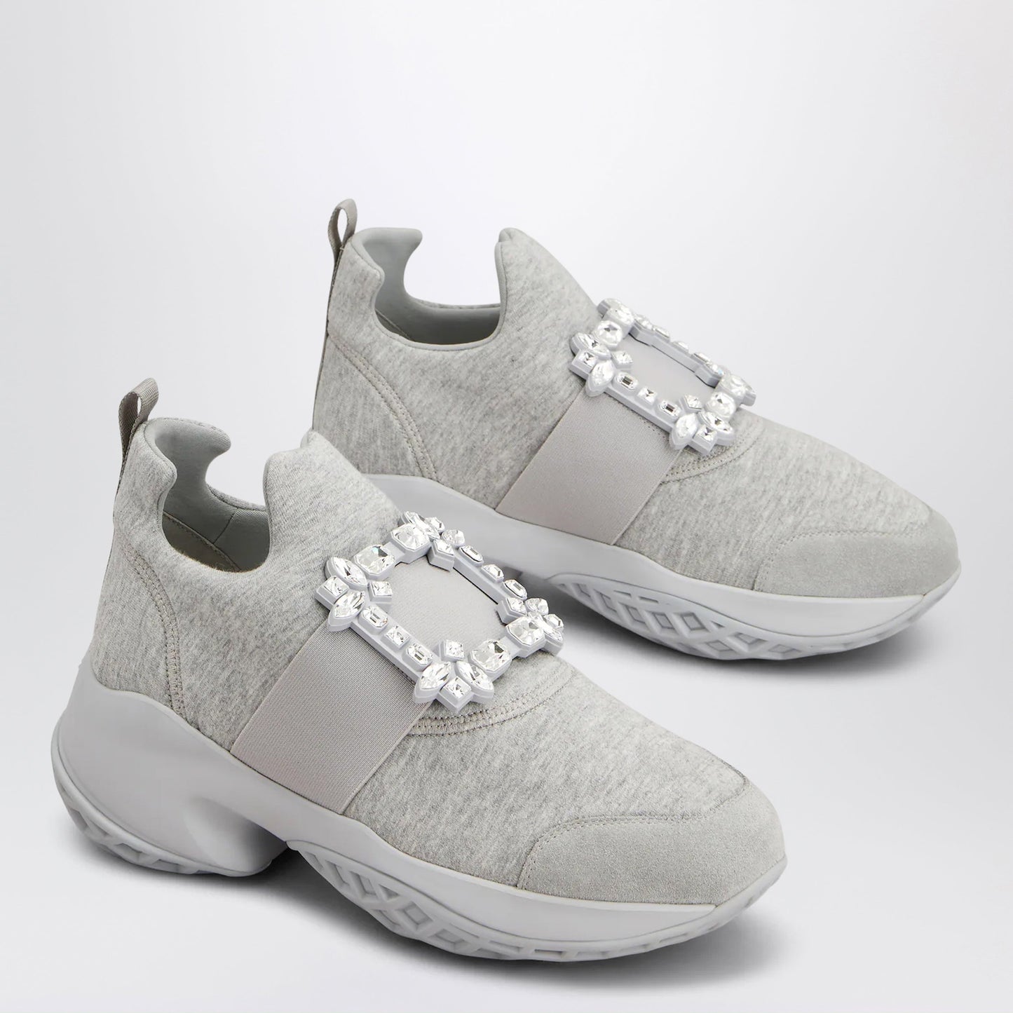 Roger Vivier Viv' Run Sneakers In Grey Jersey Women ROGER VIVIER