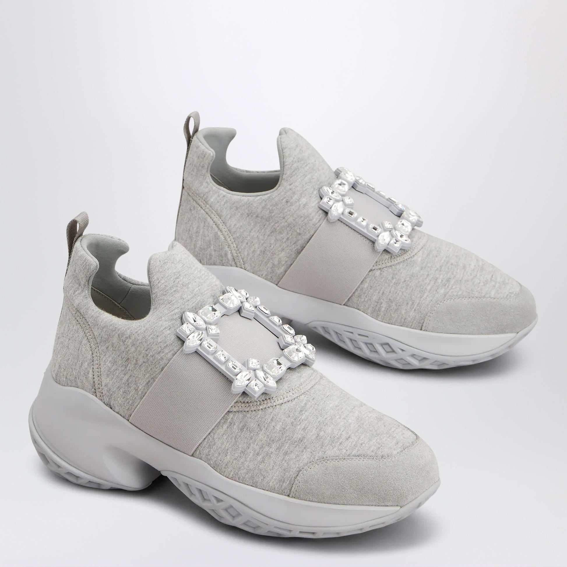 Roger Vivier Viv' Run Sneakers In Grey Jersey Women ROGER VIVIER