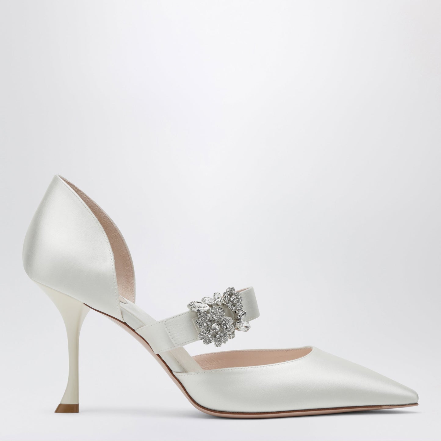 Roger Vivier Mary Jane Dorsay Efflorescence In Light Blue Satin Women ROGER VIVIER