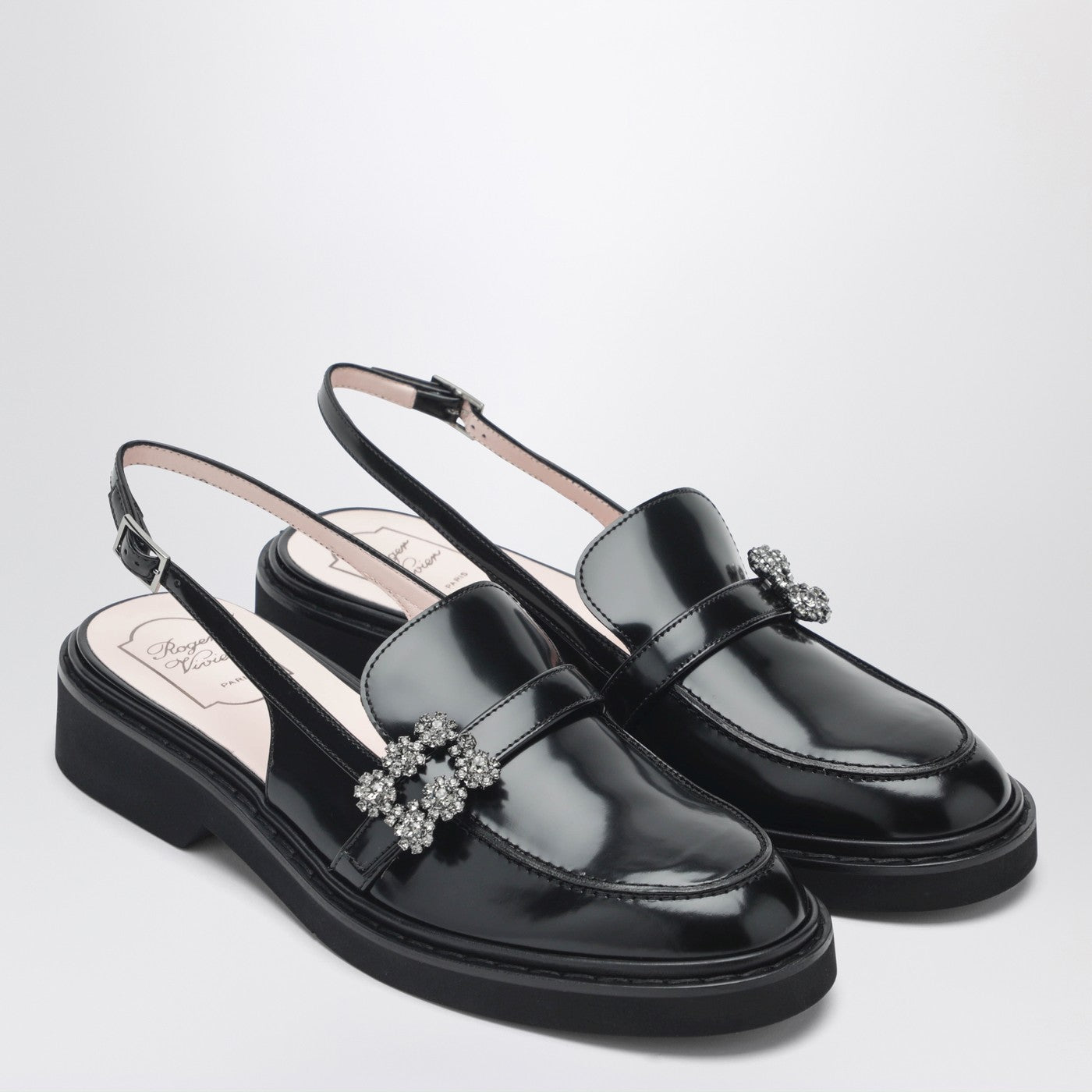Roger Vivier Viv' Rangers Black Slingback Loafers Women ROGER VIVIER