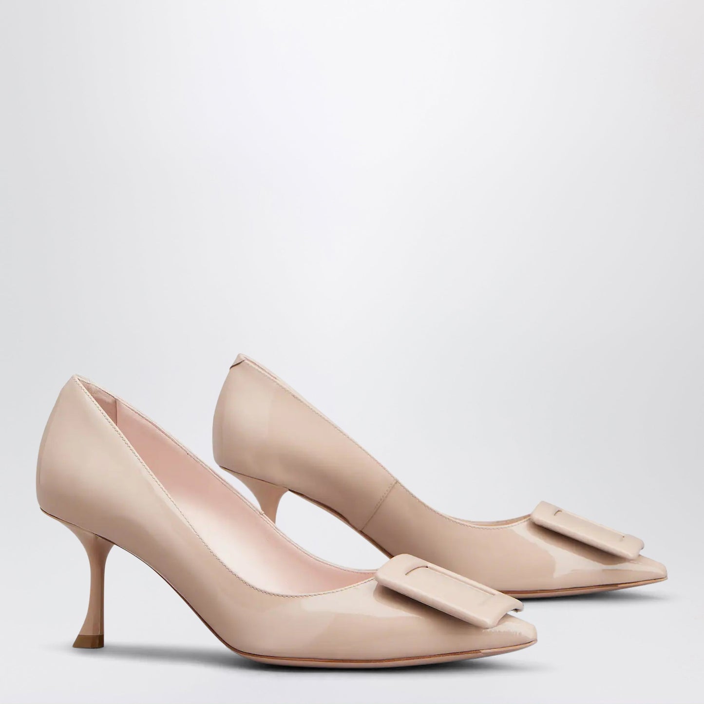 Roger Vivier Viv' In The City Pumps In Beige Patent Leather Women ROGER VIVIER