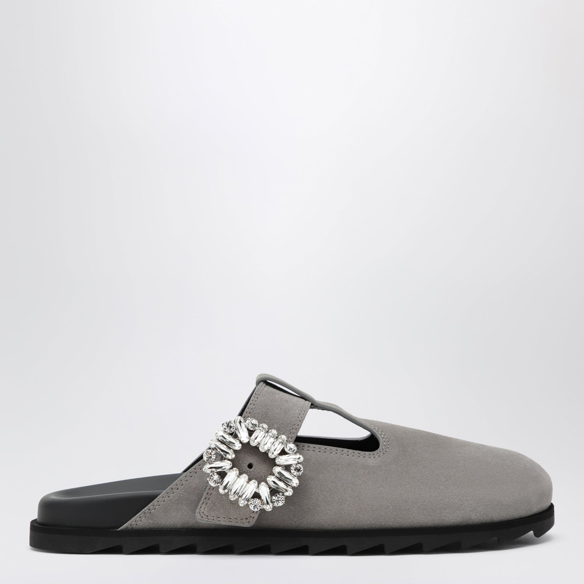 Roger Vivier Slidy Viv Mules In Suede Clay-Coloured Women ROGER VIVIER
