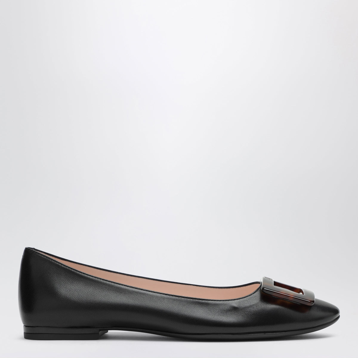 Roger Vivier U Look Ballet Flats In Black Leather Women ROGER VIVIER
