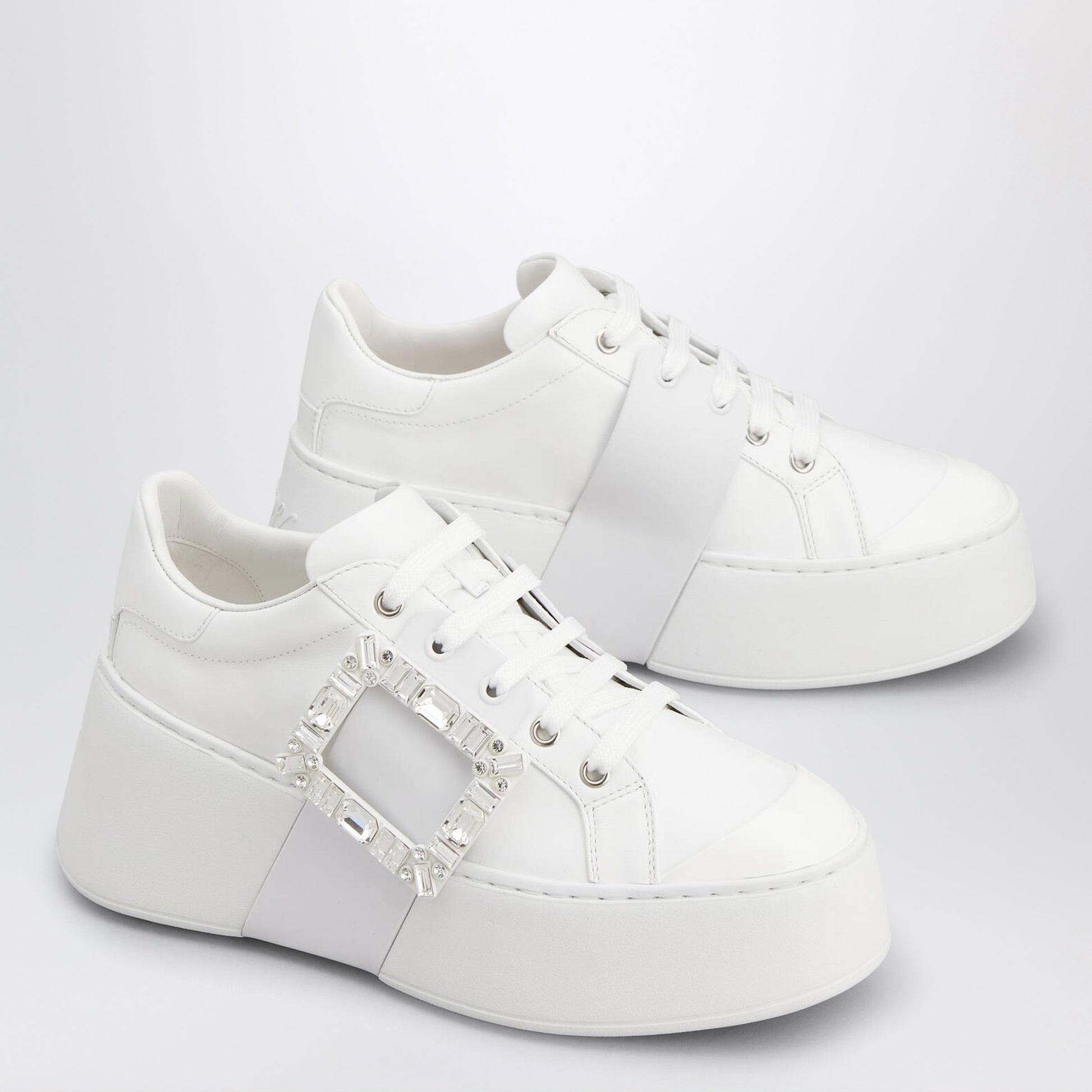 Roger Vivier Viv' Skate Sneakers In White Leather Women ROGER VIVIER