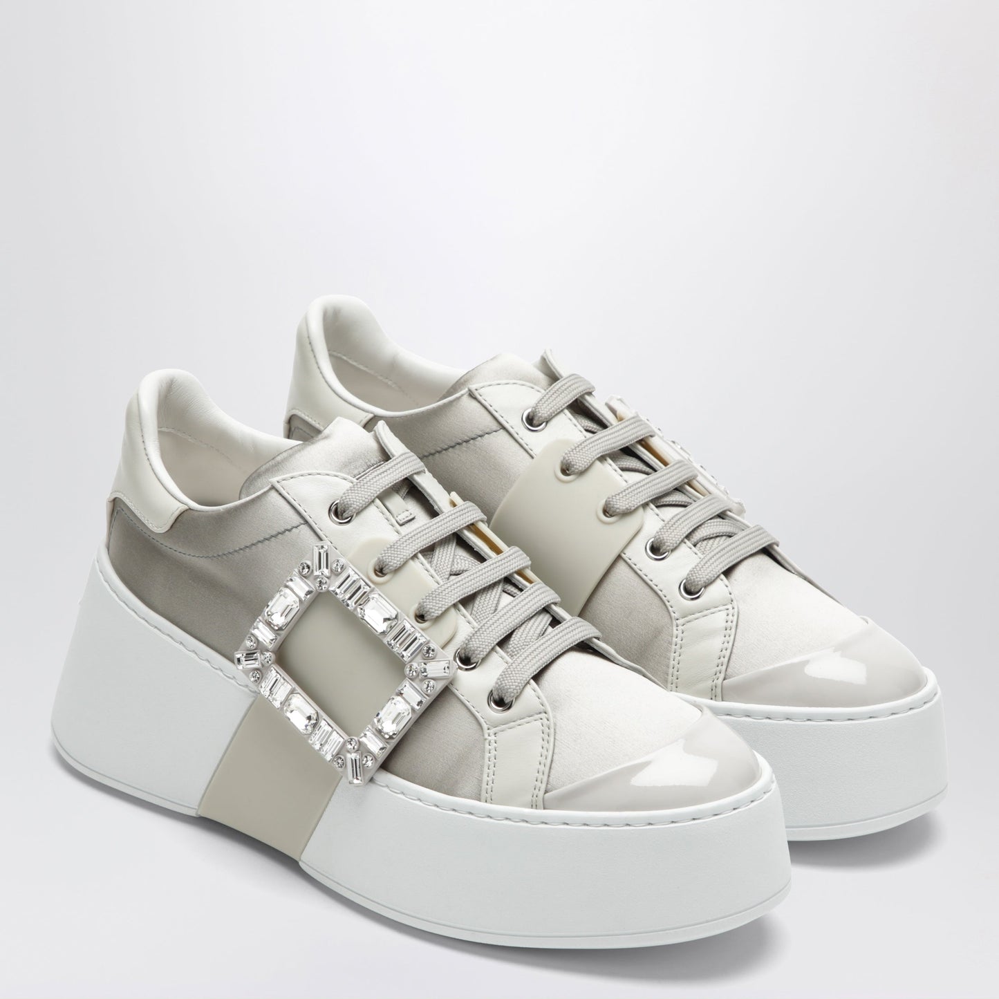 Roger Vivier Vivier Viv' Skate Sneakers Ice/Pearl Grey/Milk White Women ROGER VIVIER