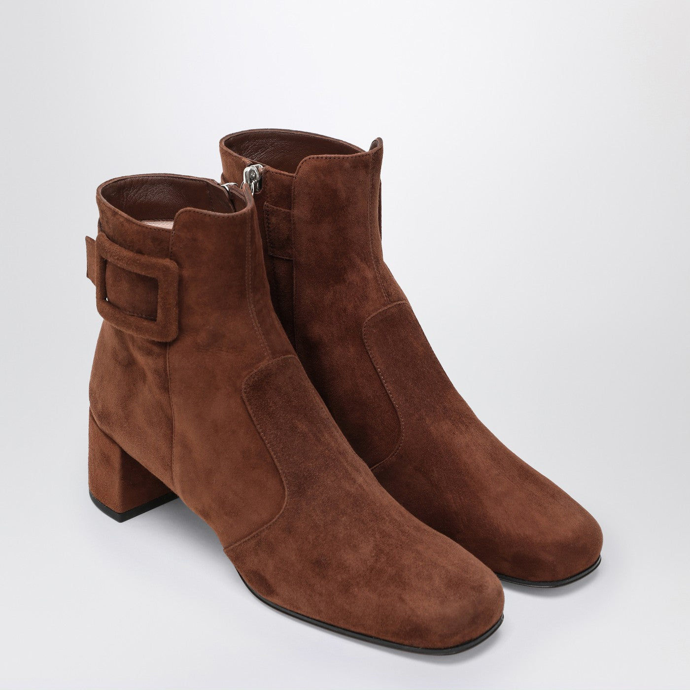 Roger Vivier Trã¨S Vivier Ankle Boots In Brown Suede Women ROGER VIVIER